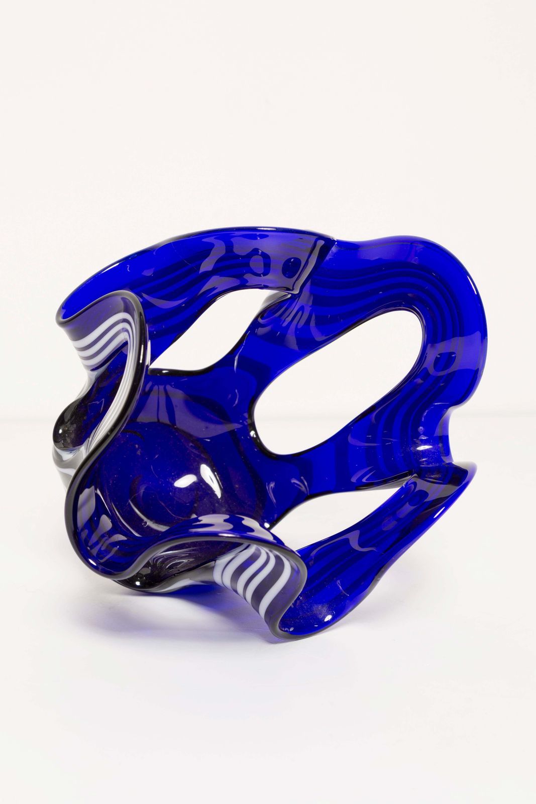 photo furniture Small Mid Century Ultramarine Blue And White Vase, Europe, 1960s