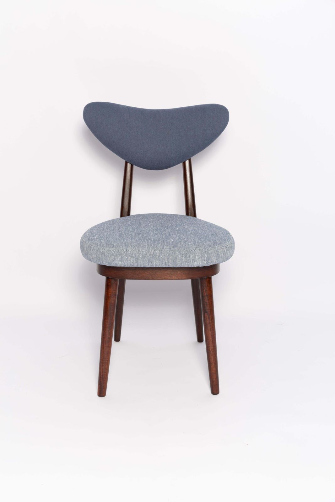 Midcentury Light And Medium Blue Denim Heart Chair, Europe, 1960s photo vintage