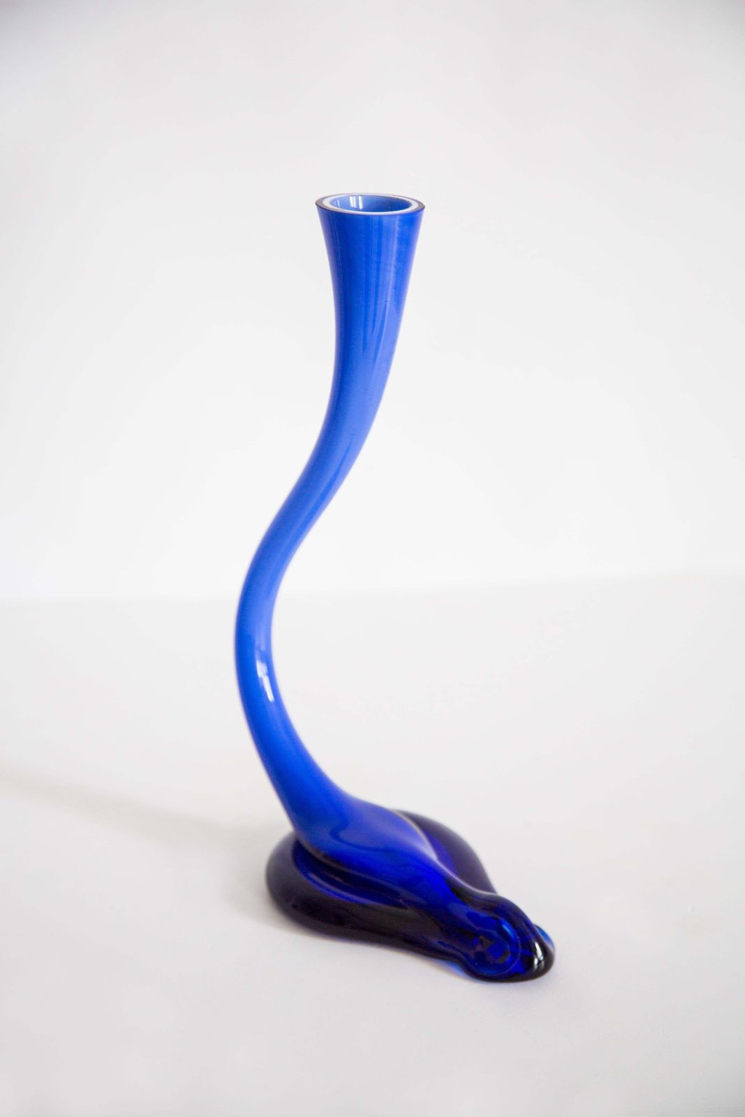 photo for sale Mid Century Blue Artistic Twisted Vase, Europe, 1960s