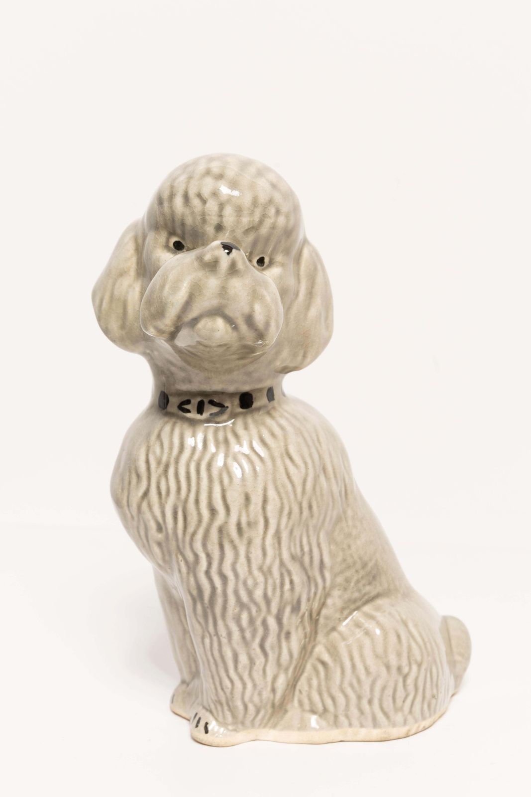 Art 20th Century Small Gray Poodle Dog Sculpture, Italy, 1960s photo