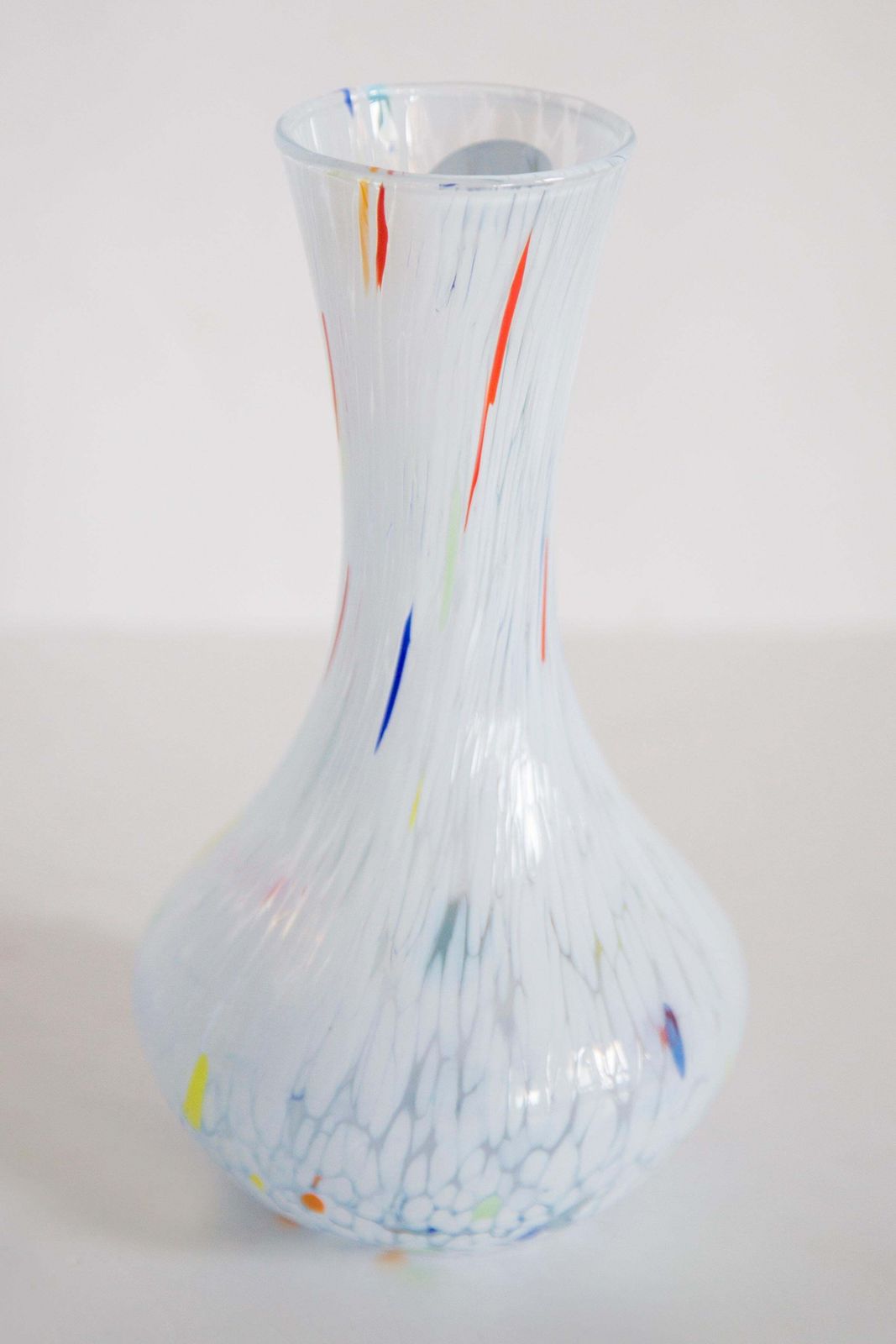 Mid Century Vintage White And Blue Murano Vase, Italy, 1960s photo buy
