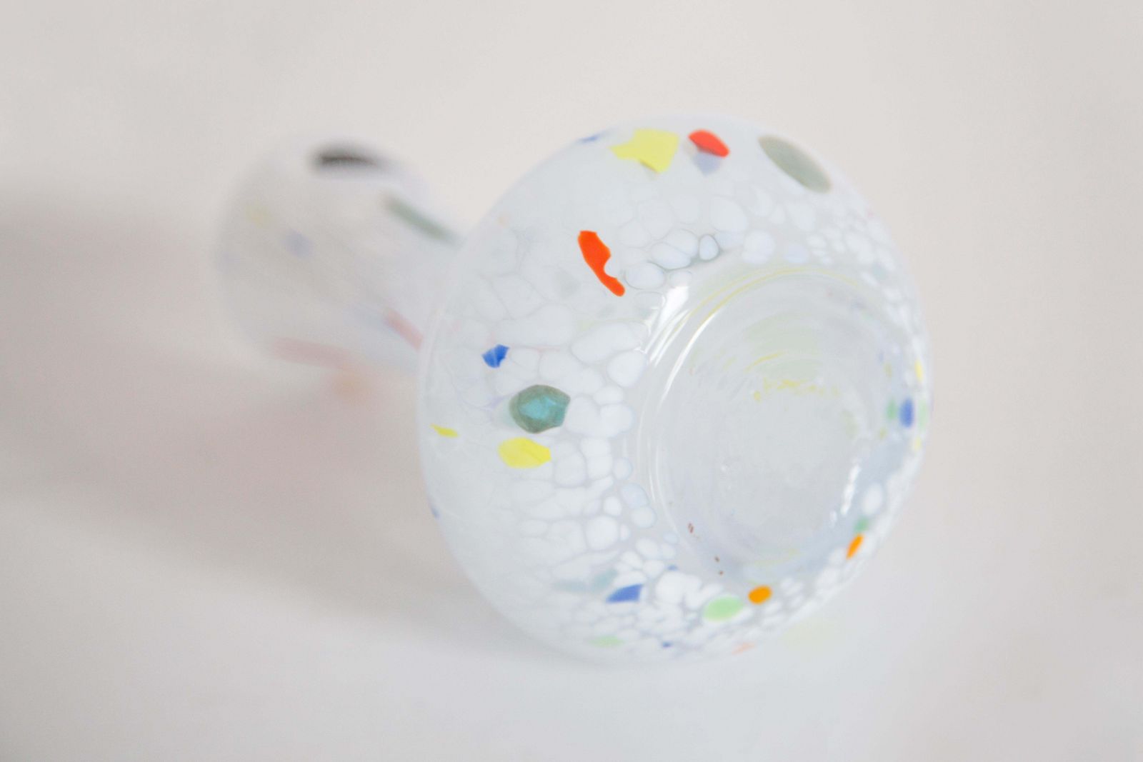 Home Decor Mid Century Vintage White And Blue Murano Vase, Italy, 1960s photo