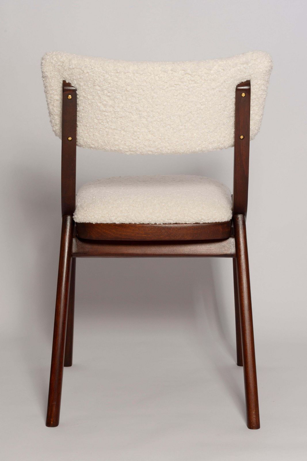 Mid Century Modern Bumerang Chair, Lichtcrème Witte Bouclé, Polen, Jaren 1960 photo vinterior