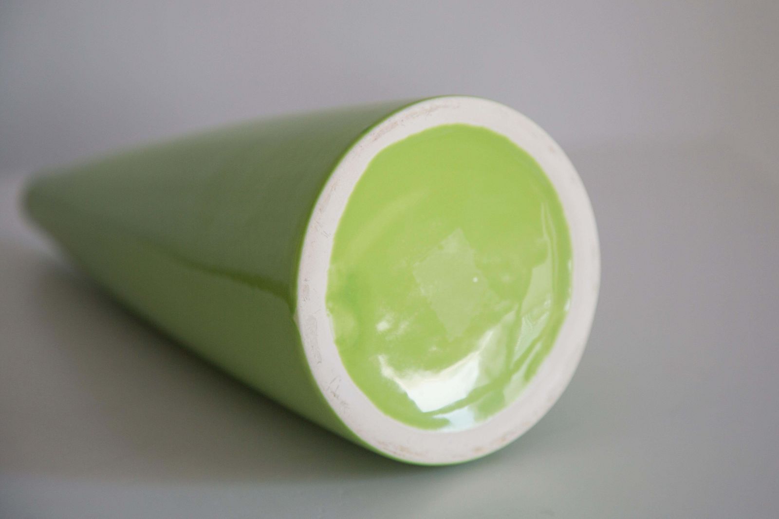 Mid Century Vintage Artistic Ceramic Green Vase, Europe, 1970s photo 102.0