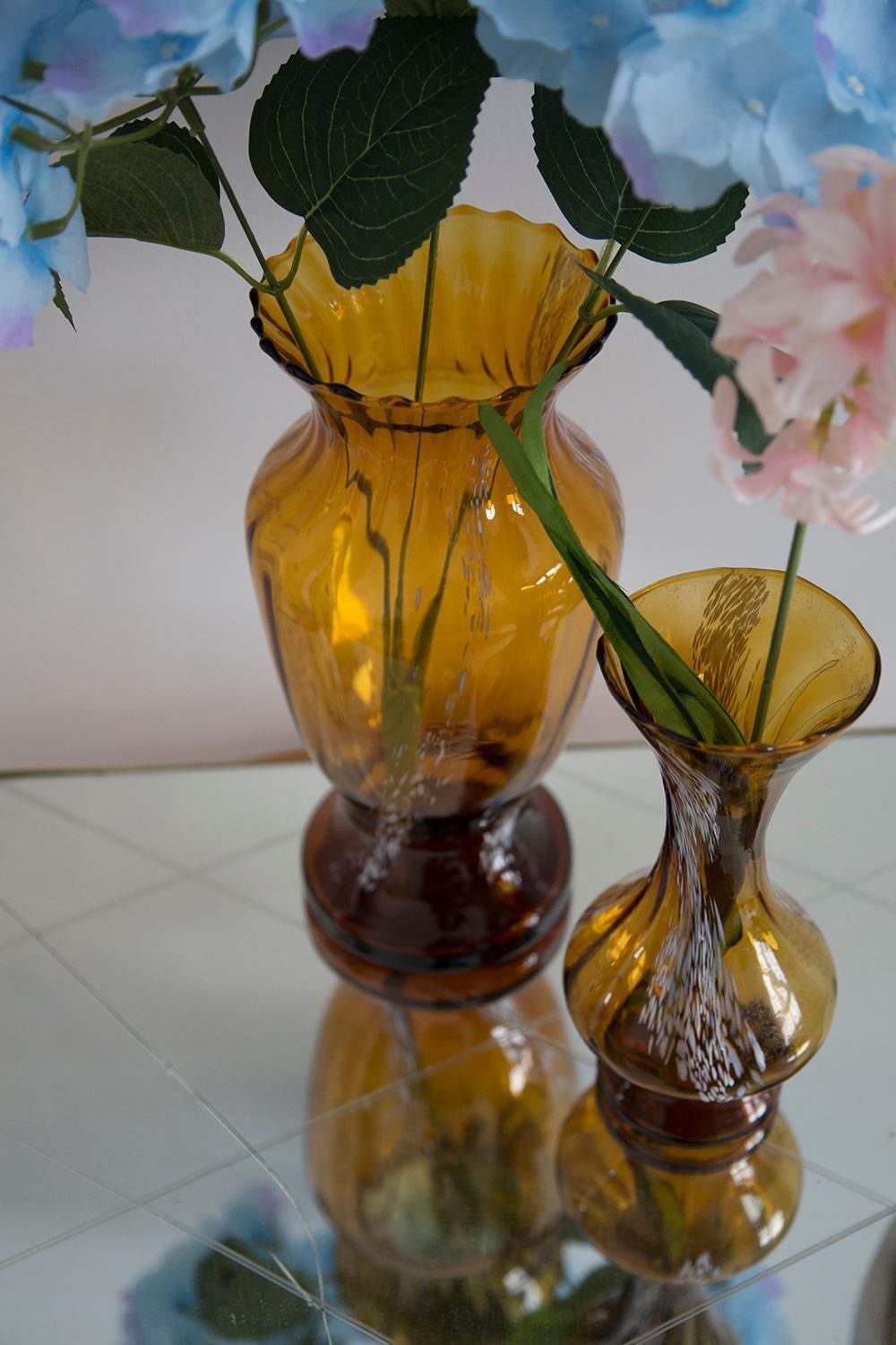 Mid Century Vintage White And Yellow Artistic Glass Vase, Europe, 1970s photo vinterior