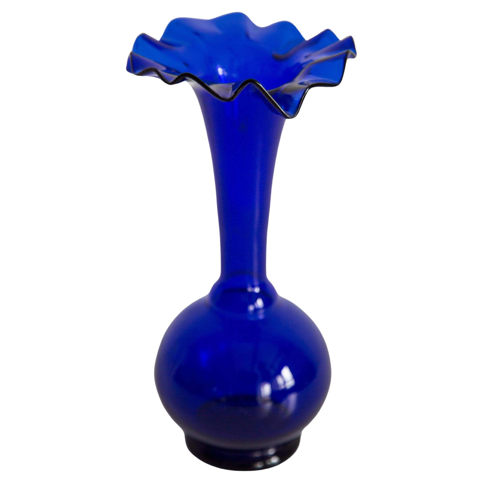 Mid Century Blue Vase With Frill, Europe, 1960s