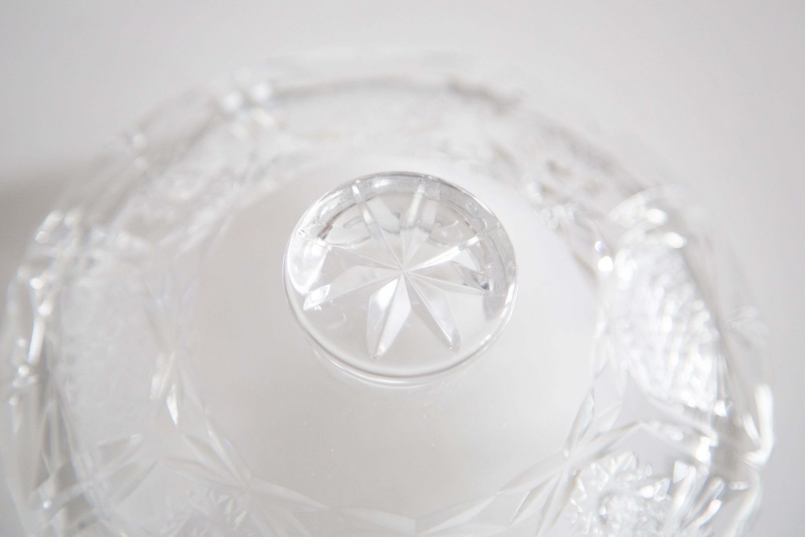 Mid Century Vintage Transparent Crystal Glass Sugar Bowl, Italy, 1960s photo 153.0