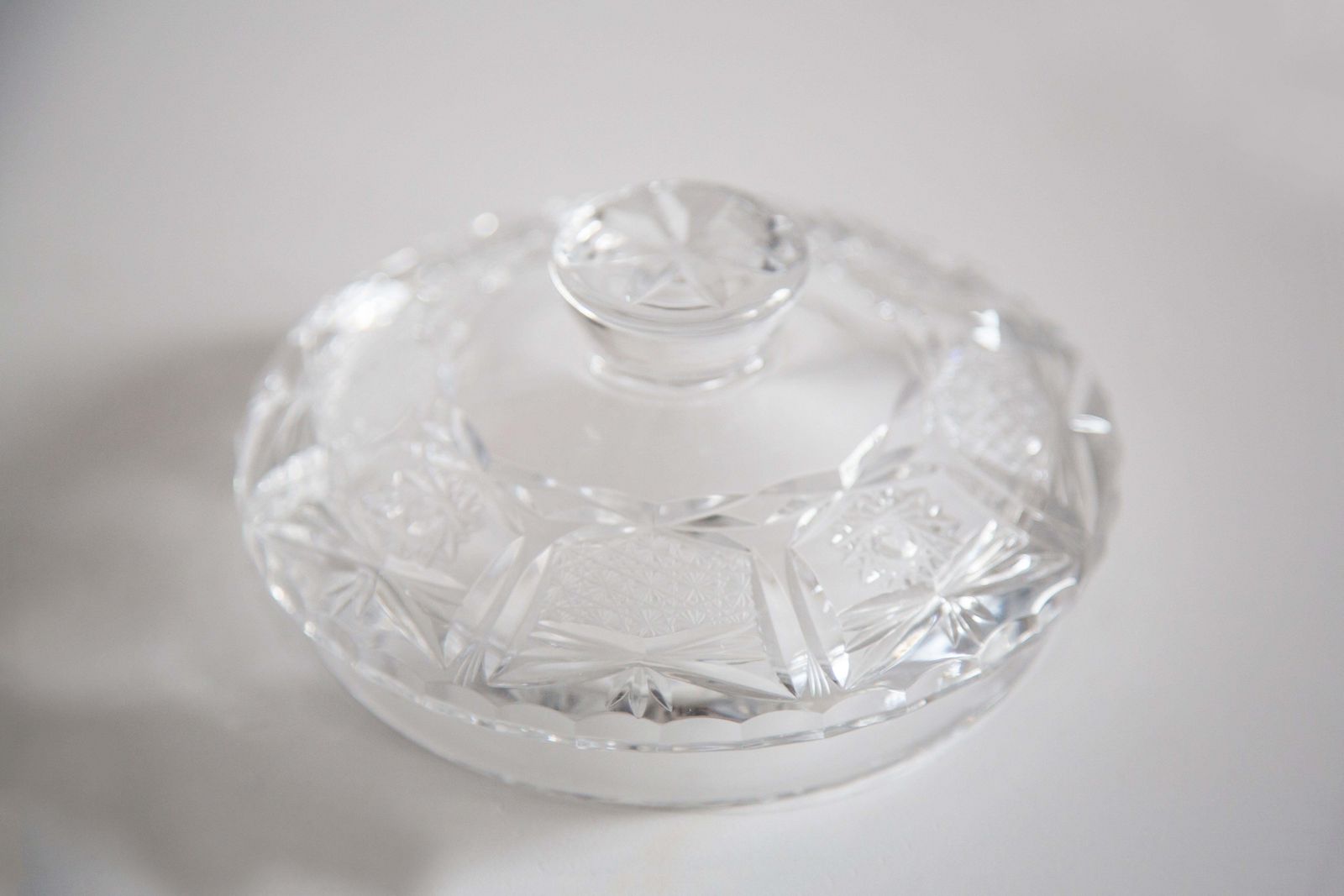 Mid Century Vintage Transparent Crystal Glass Sugar Bowl, Italy, 1960s photo buy
