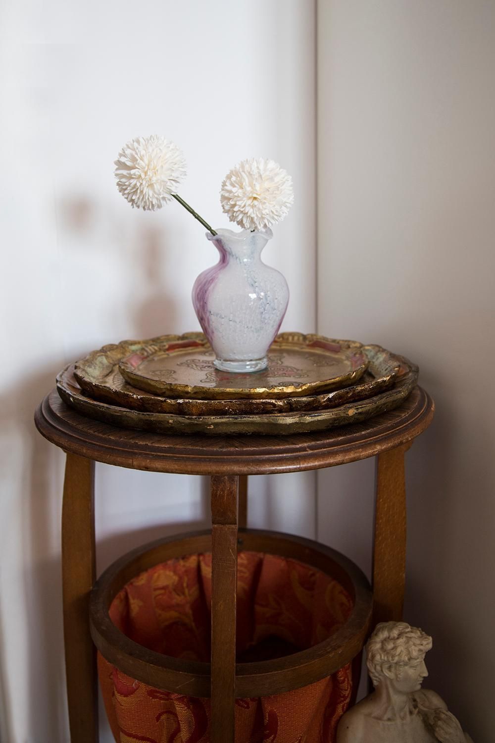 Mid Century Vintage White And Purple Small Murano Vase, Italy, 1960s photo furniture