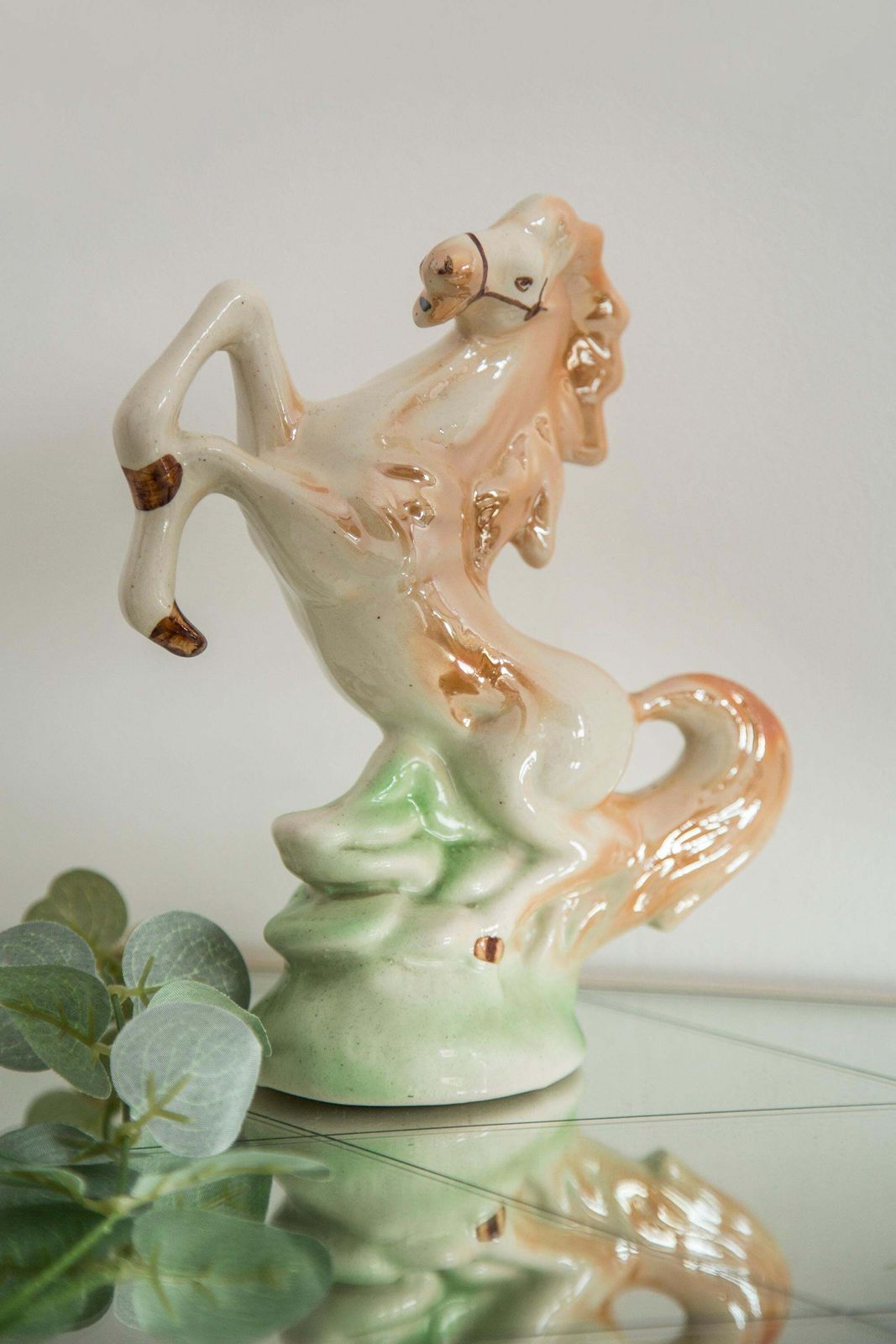Midcentury Ceramic Porcelain Decorative Horse Sculpture, Europe, 1960s photo 136.0