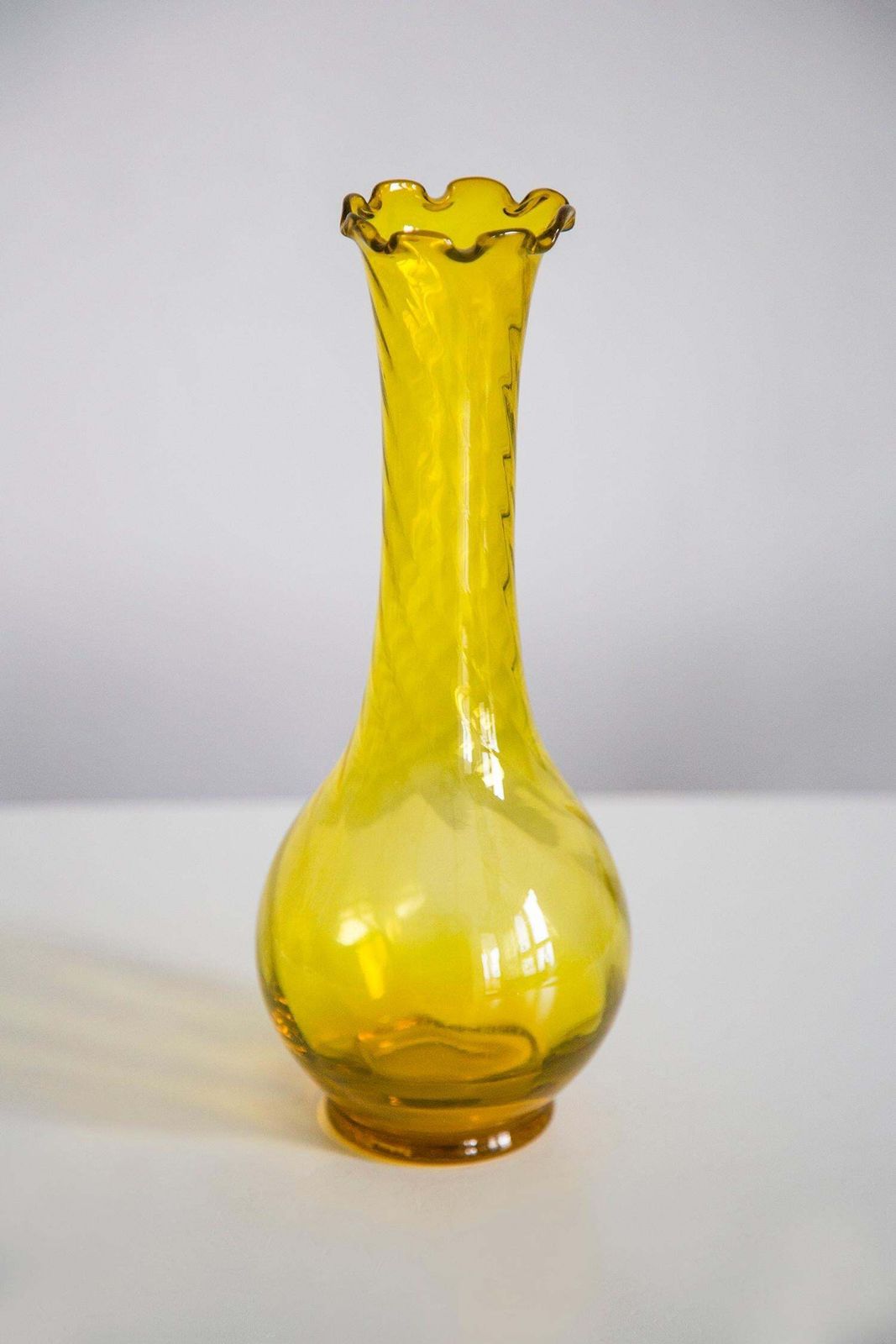 Mid Century Vintage Yellow Artistic Glass Vase, Europe, 1970s photo 112.0
