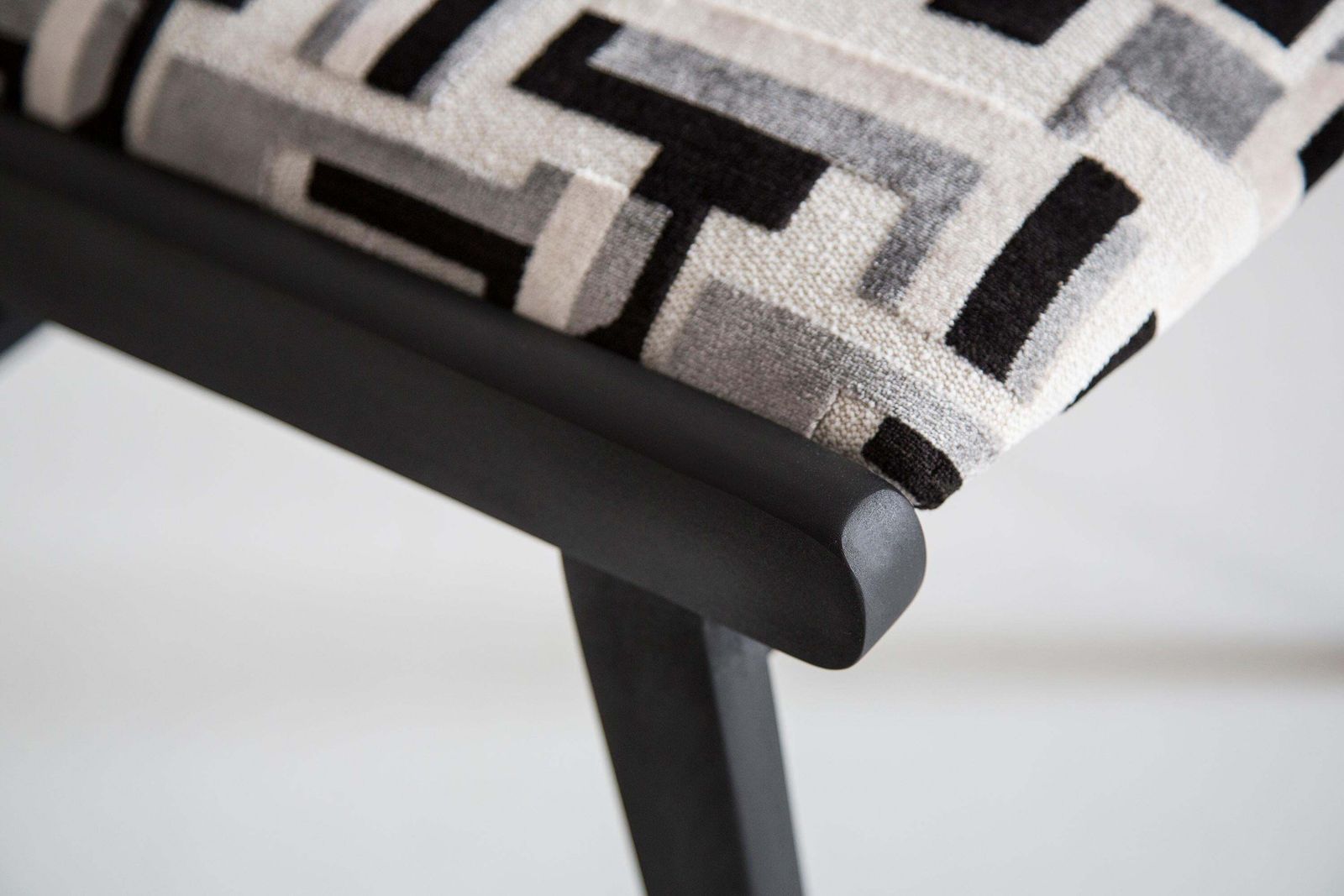 Furniture Mid Century Black And White Velvet Jar Chair, Poland, Europe, 1960s. photo
