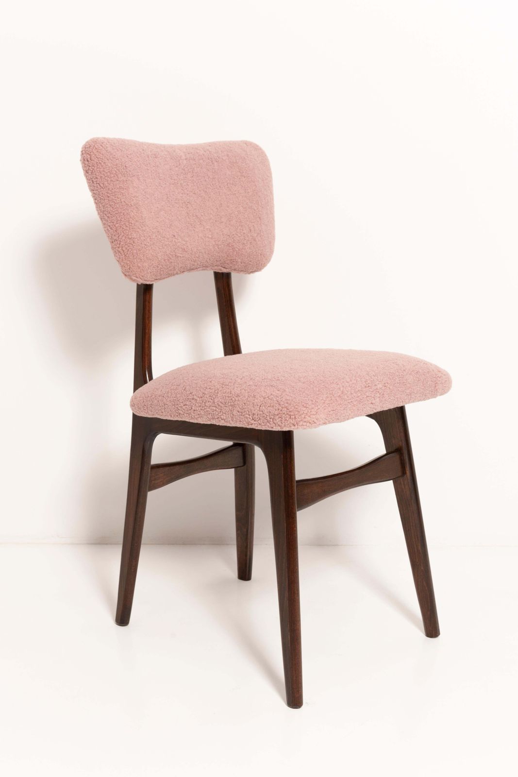Mid Century Butterfly Dining Chair, Pink Boucle, Europe, 1960s photo furniture