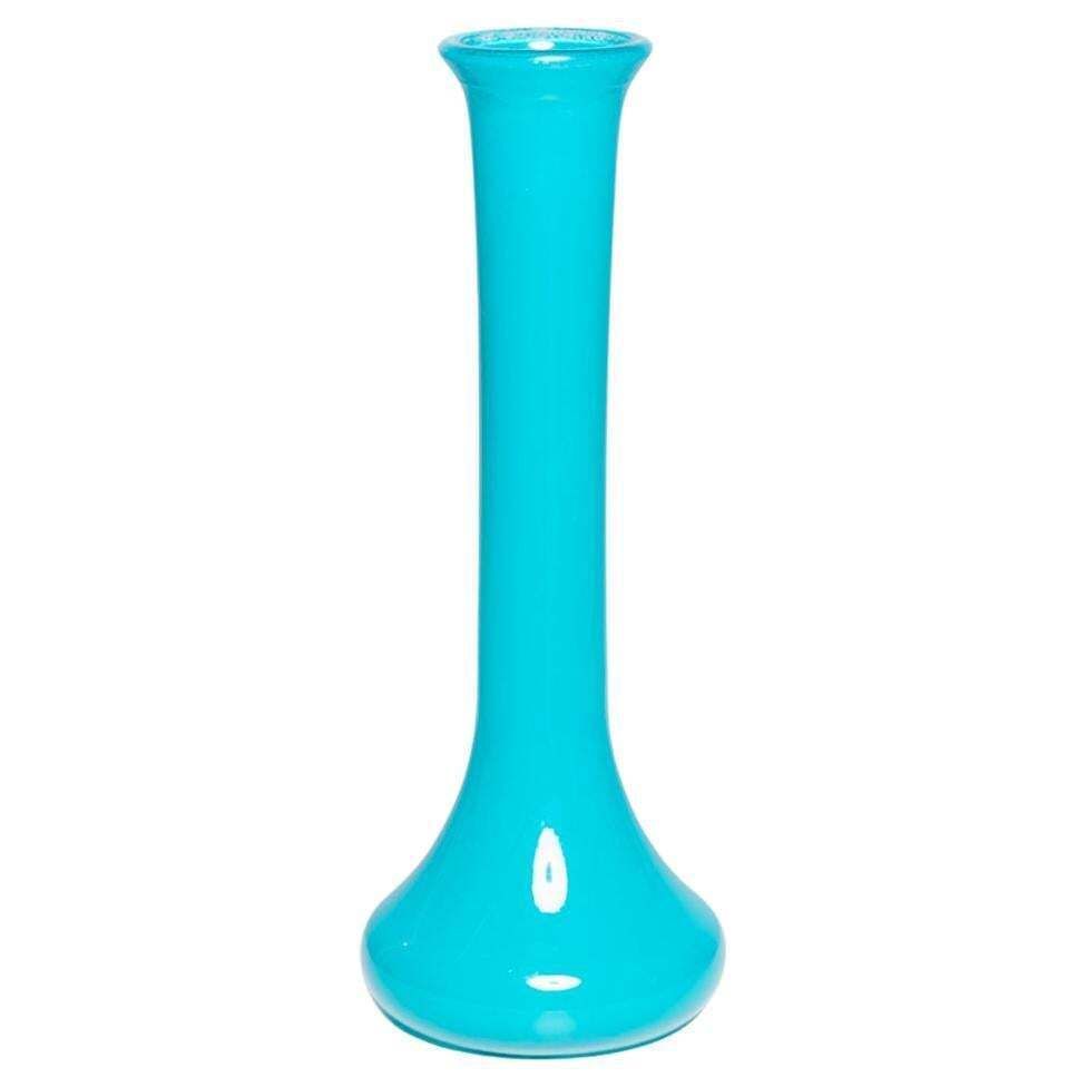 Mid Century Vintage Blue Glass Vase, Europe, 1960s
