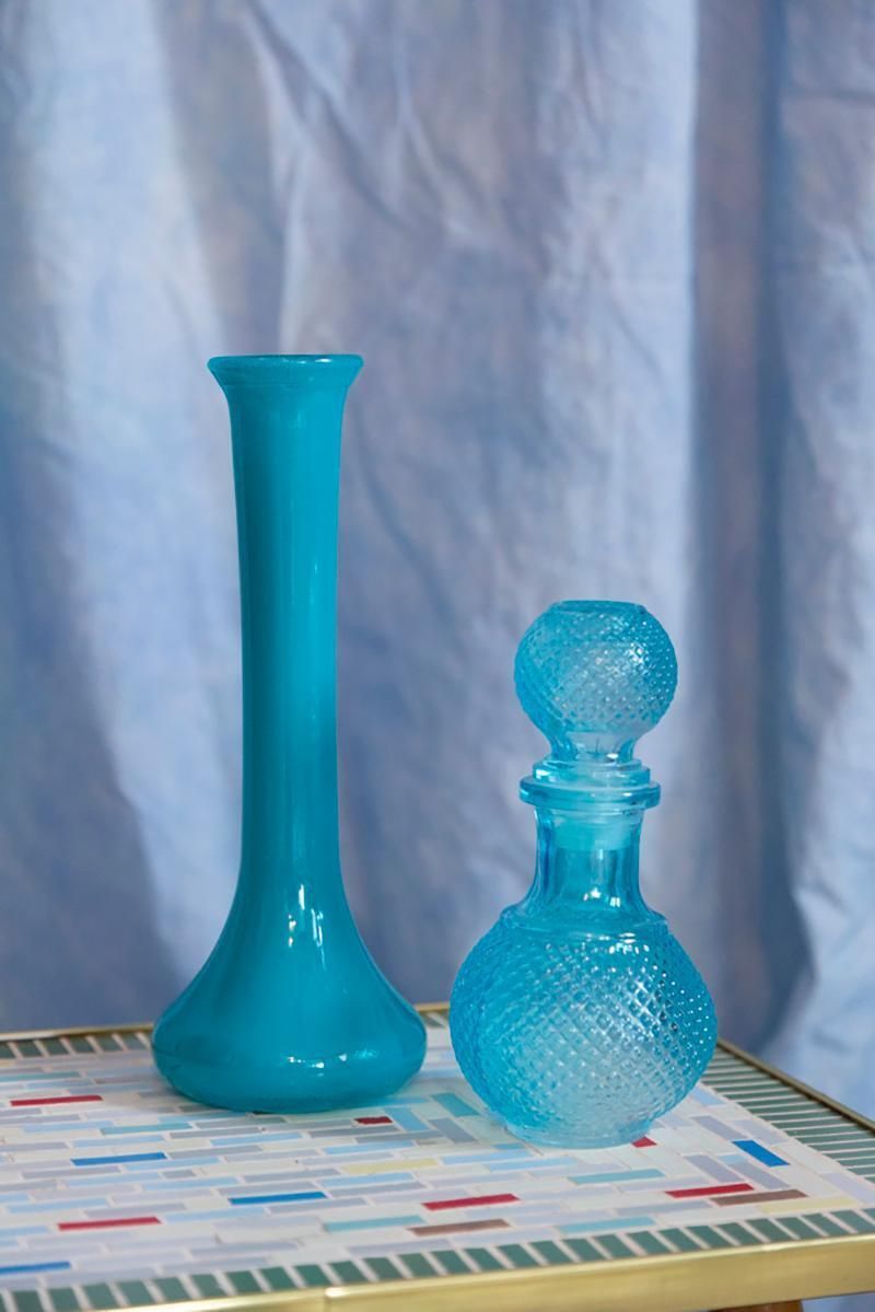 Mid Century Vintage Blue Glass Vase, Europe, 1960s photo 51.0