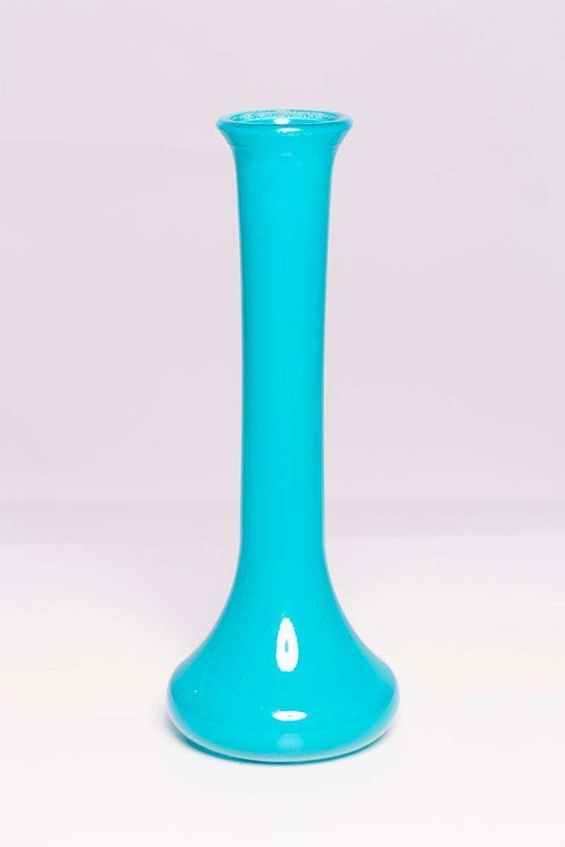 Mid Century Vintage Blue Glass Vase, Europe, 1960s photo vintage
