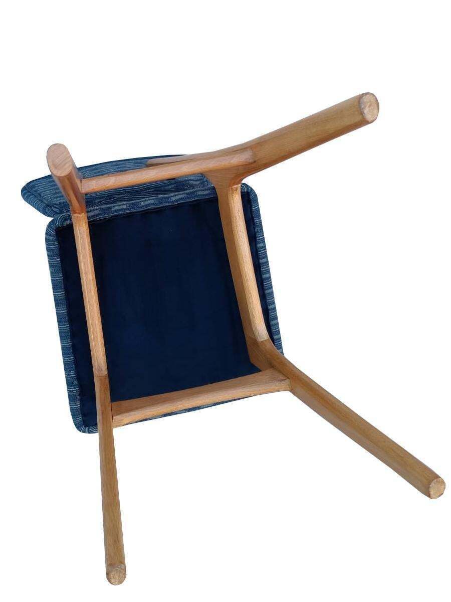 Mid Century Butterfly Chair, Blue Jacquard, Light Wood, Europe, 1960s photo 595.0