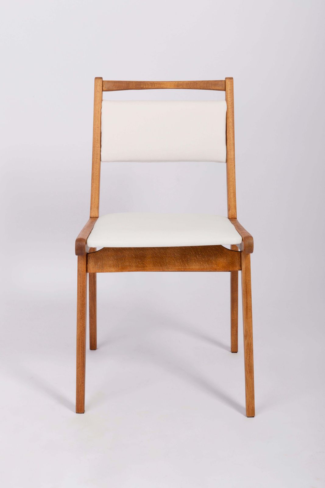 photo furniture 20th Century White Velvet Chair, Poland, 1960s