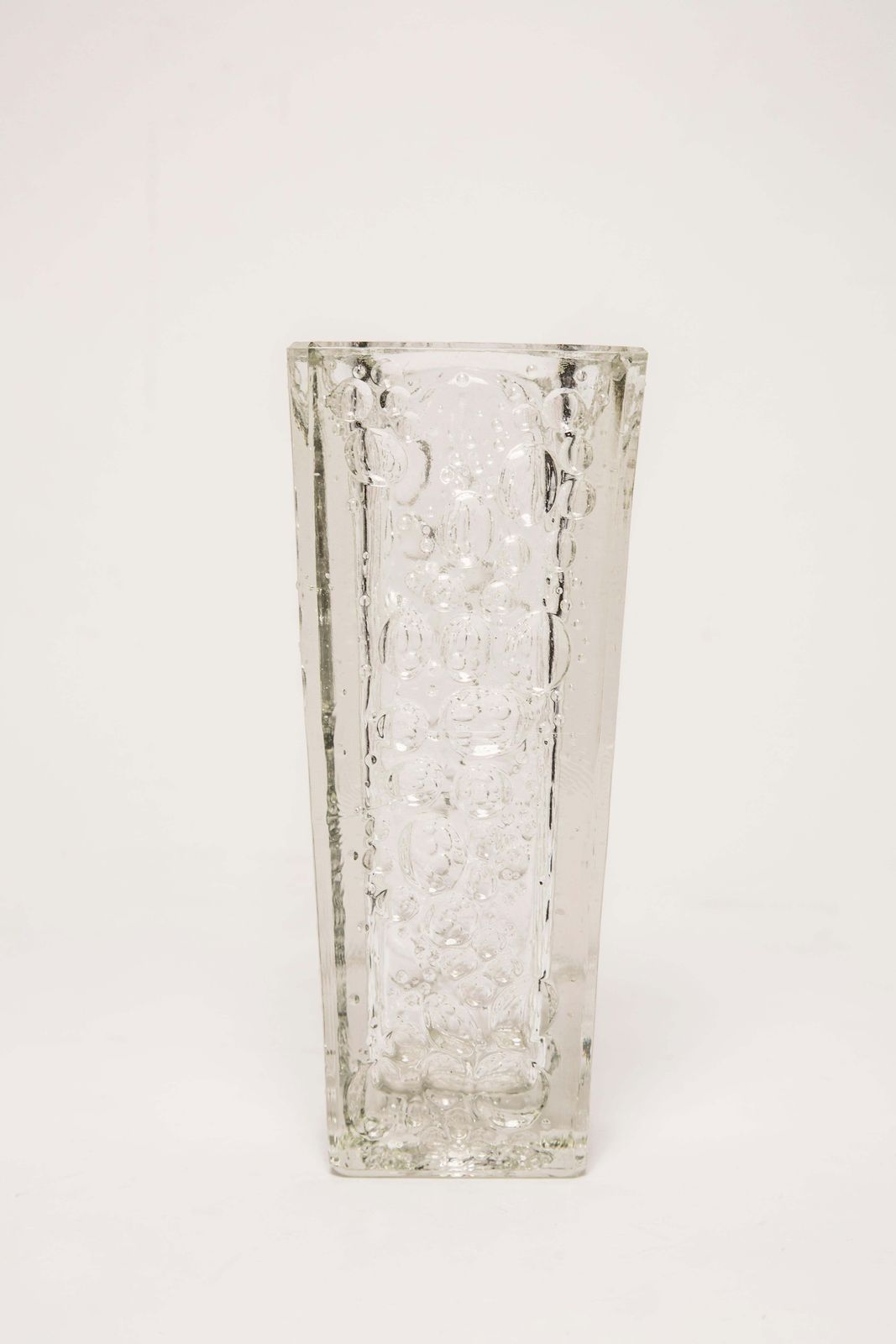 Midcentury Vintage Transparent Crystal Vase, Italy, 1960s photo 102.0