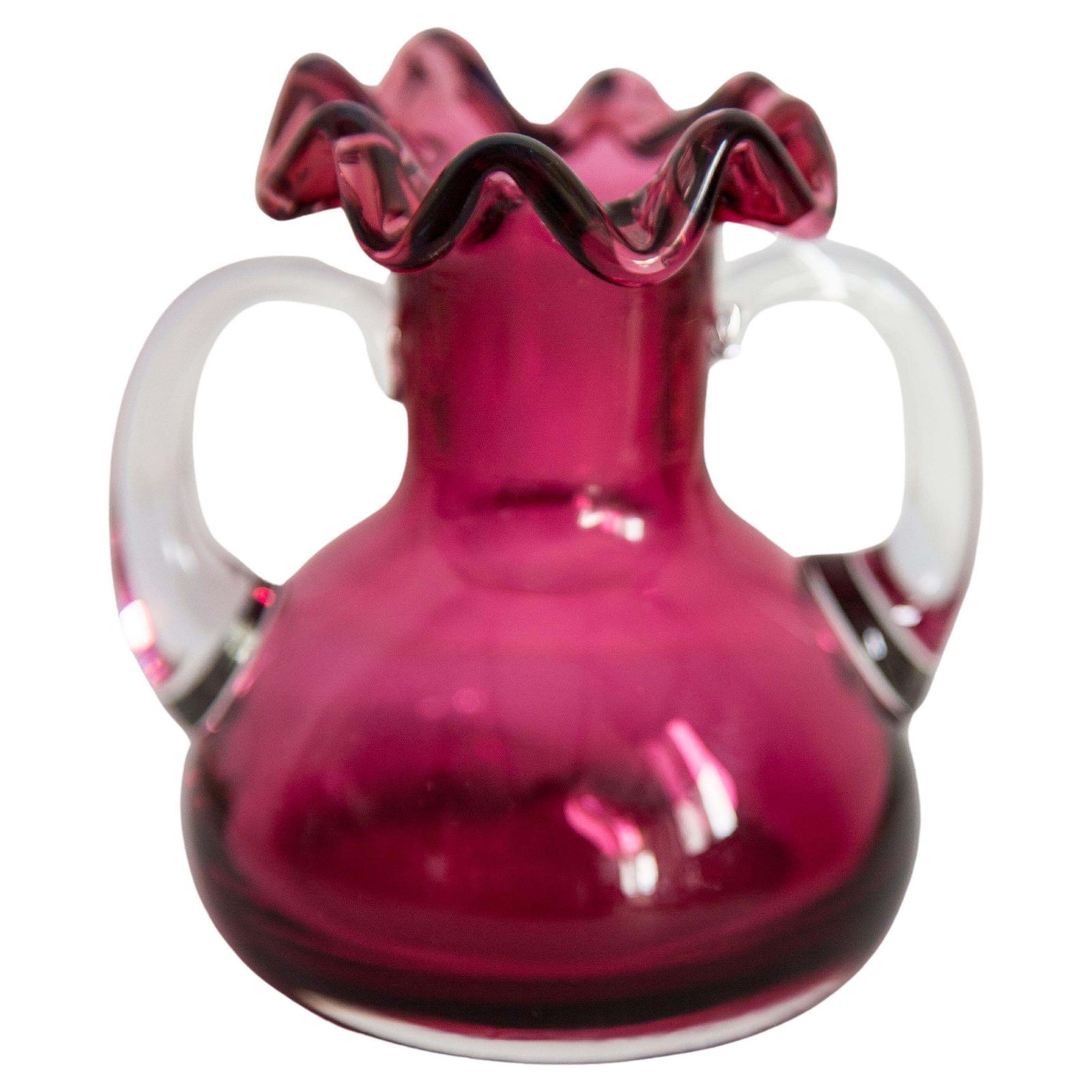 Mid Century Mini Small Pink Vase With Frill, Europe, 1960s