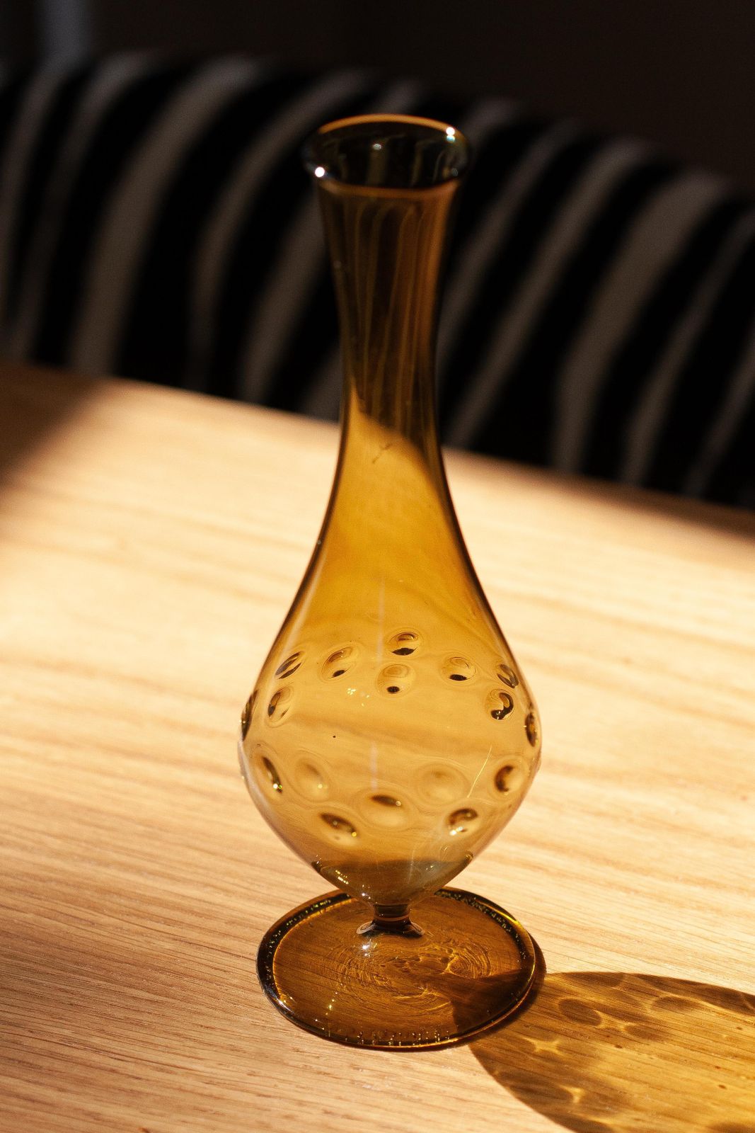Mid Century Small Beige Brown Decorative Glass Vase, Europe, 1960s photo furniture