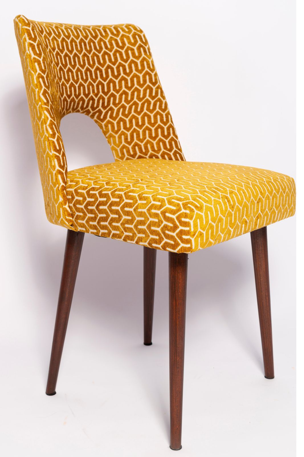 Mid Century Yellow Mustard 'Shell' Chair, Europe, 1960s photo for sale