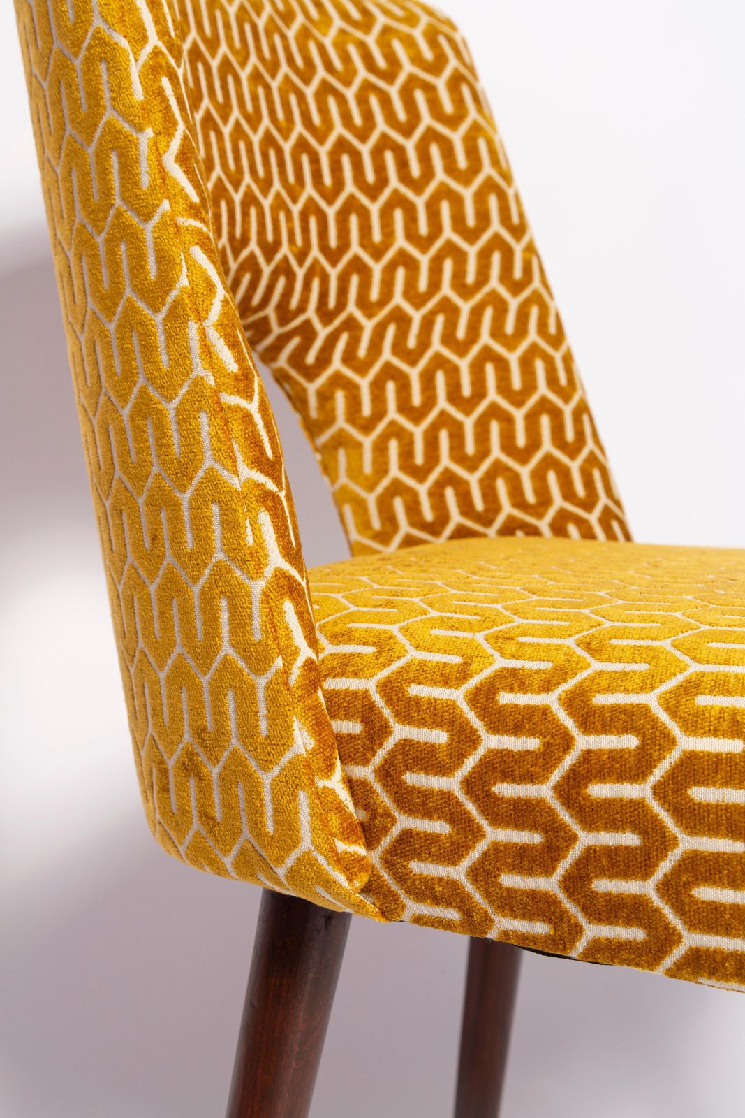 Mid Century Yellow Mustard 'Shell' Chair, Europe, 1960s photo Furniture