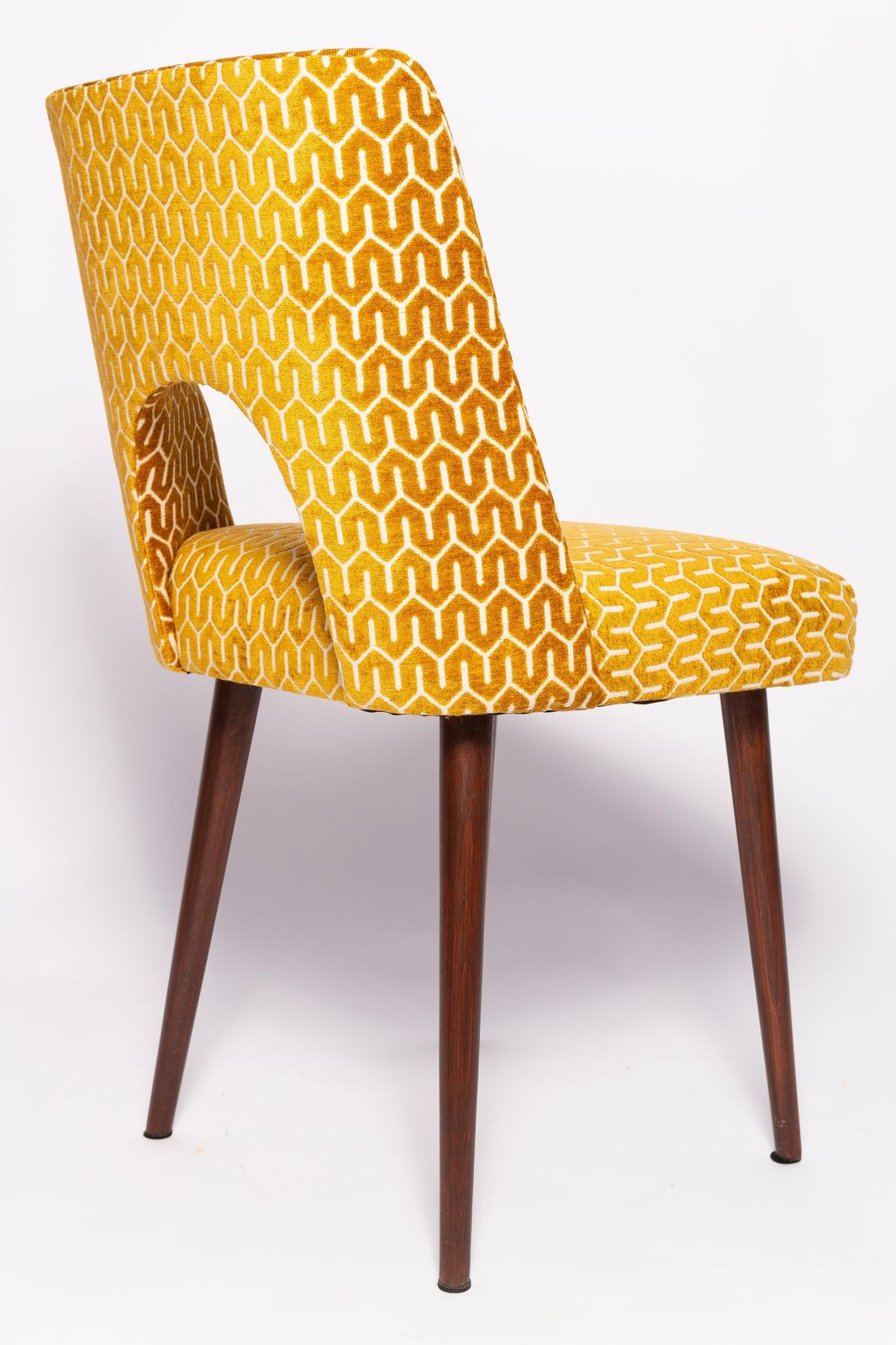 Mid Century Yellow Mustard 'Shell' Chair, Europe, 1960s photo vinterior