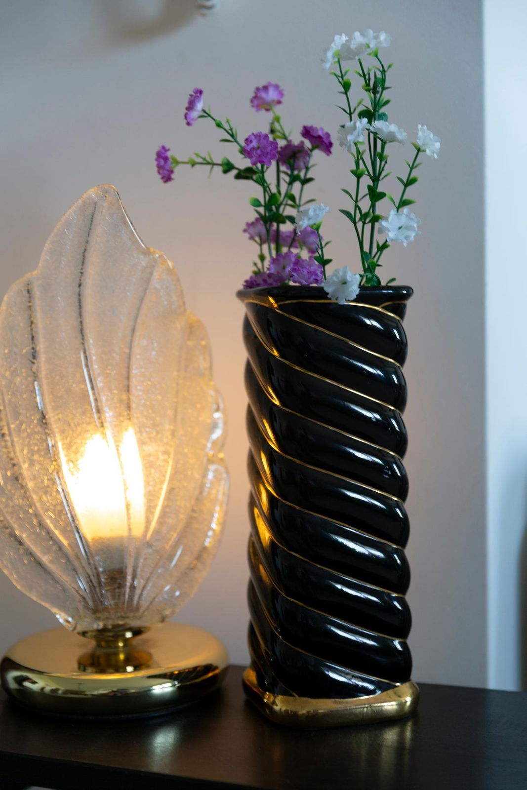 Unique Hand Black And Gold Ceramic Vase, 20th Century, Europe, 2000s photo for sale