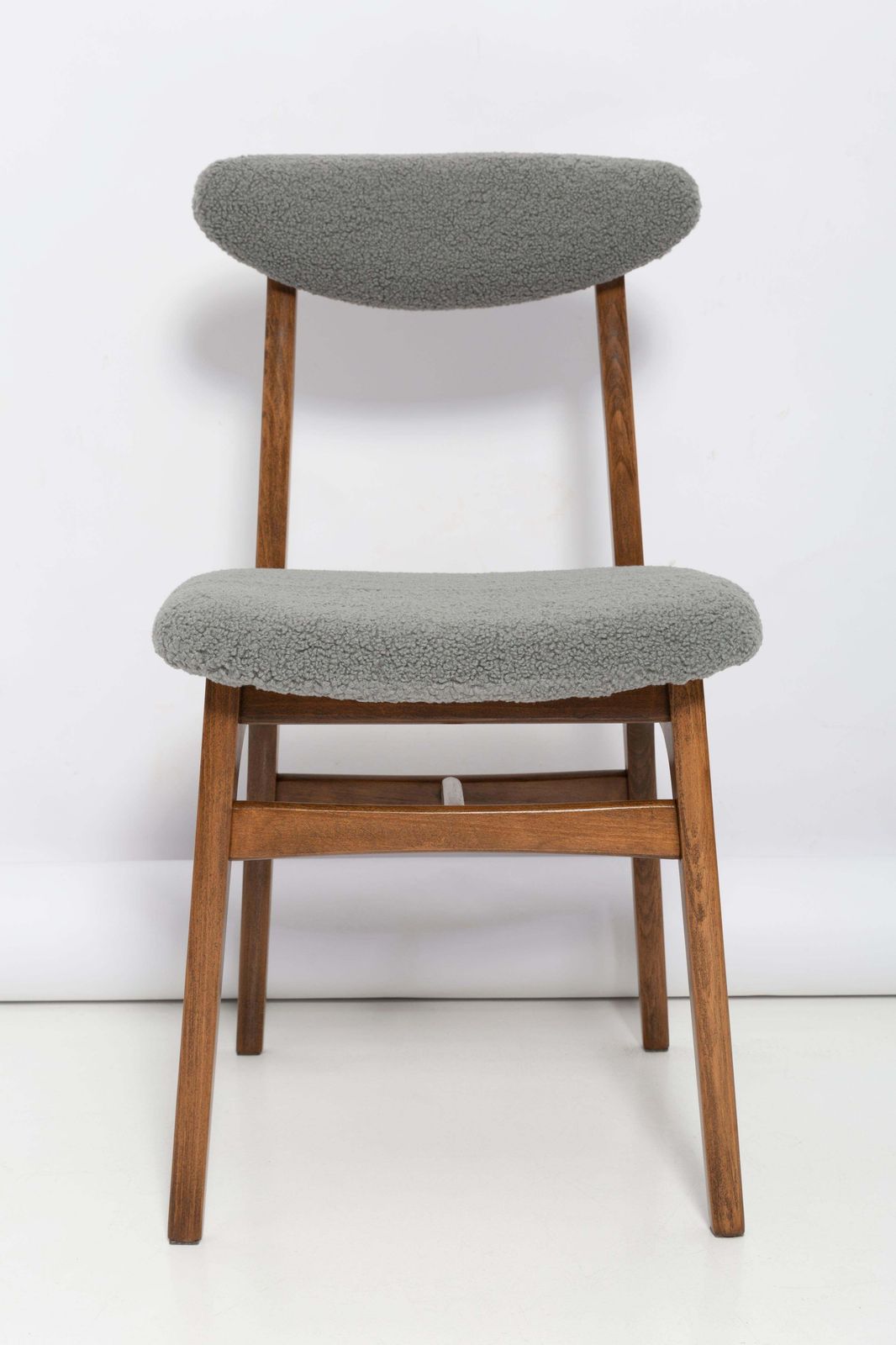 Furniture Mid Century Gray Boucle Chair Designed By Rajmund Halas, Poland, 1960s photo