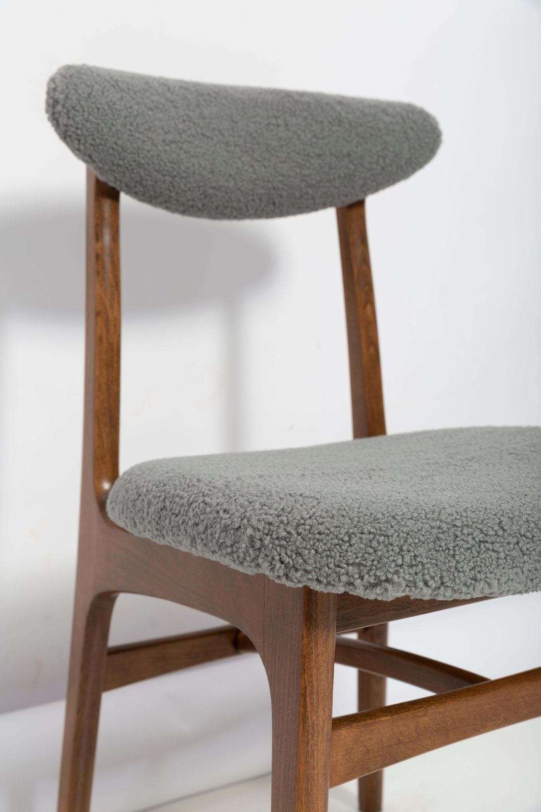 510.0 Mid Century Gray Boucle Chair Designed By Rajmund Halas, Poland, 1960s photo