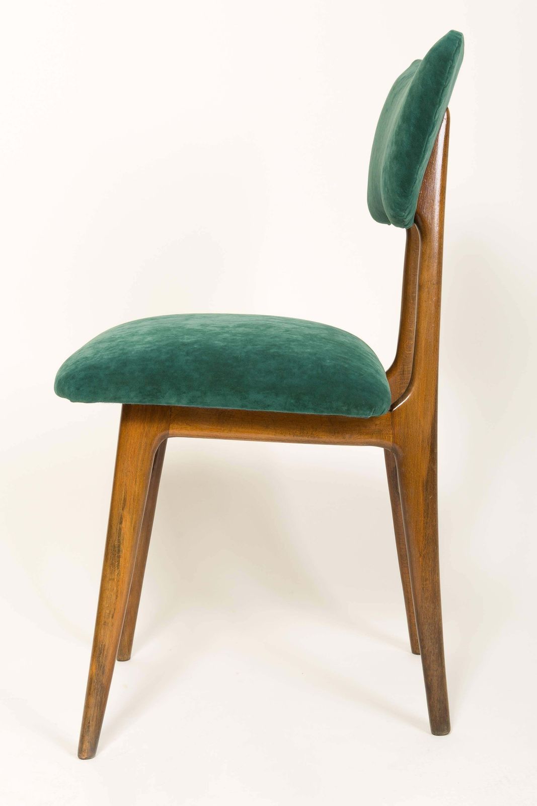 20e Eeuwse Donkergroene Fluwelen Stoel, Ca. Jaren 1960 photo buy