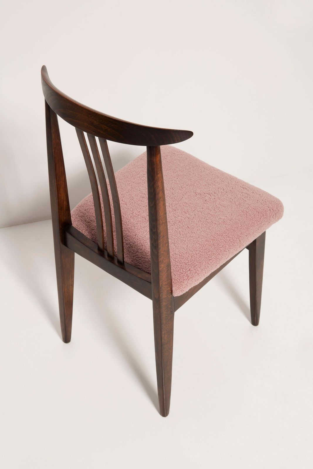 Furniture Mid Century Modern Pink Boucle Chair, Designed By M. Zielinski, Europe, 1960s photo