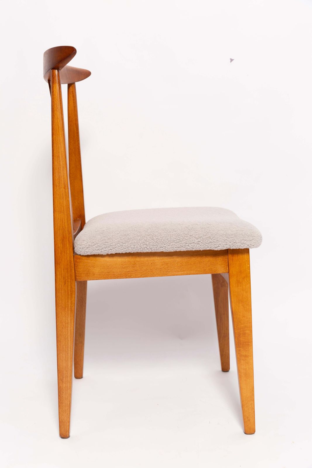 Mid Century Linen Boucle Chair, Designed By M. Zielinski, Europe, 1960s photo Furniture