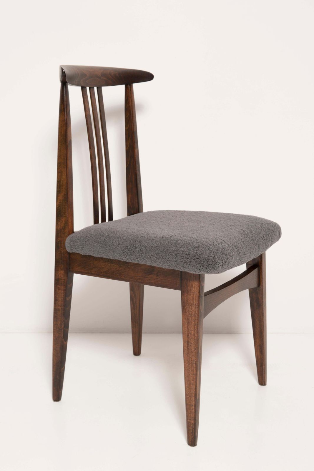Mid Century Modern Gray Boucle Chair, Designed By M. Zielinski, Europe, 1960s photo furniture