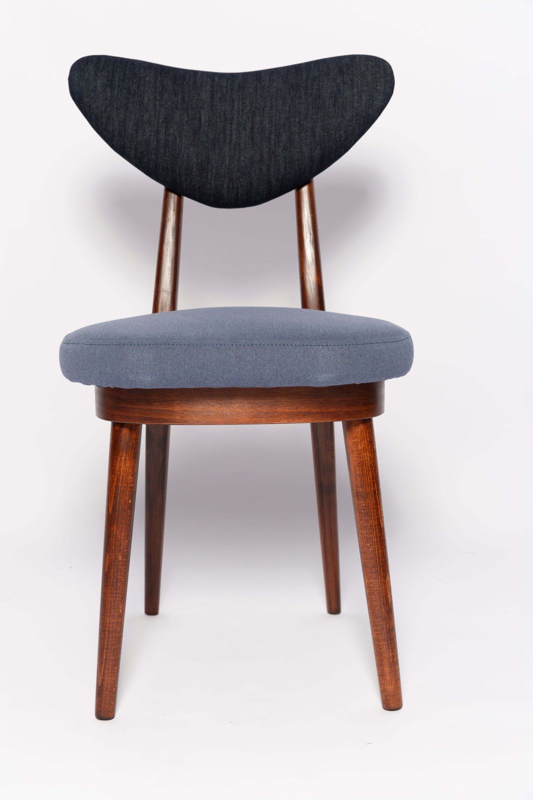 Mid Century Fauteuil Met Hartvormige Zitting, Medium En Donkerblauw Denim, Europa, Ca. Jaren 1960 photo buy