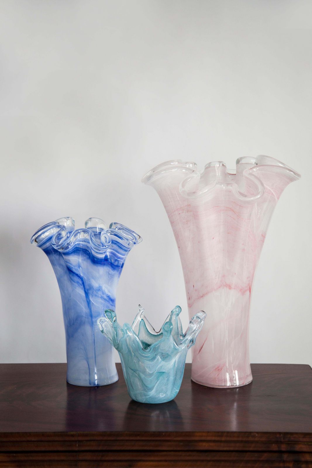 Mid Century Vintage Lichtroze Grote Murano Glazen Vaas, Italië, Jaren 2000 photo furniture