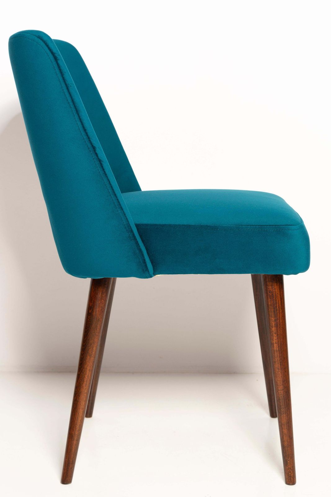 Mid Century Emerald Green Velvet 'Shell' Chair, Europe, 1960s photo for sale