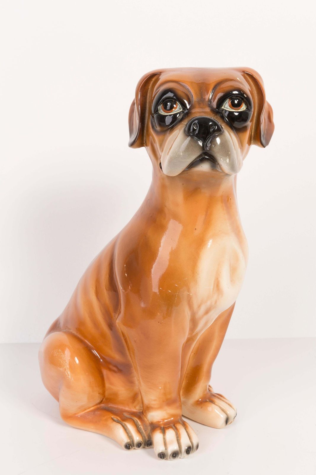 Rare Ceramic Boxer Dog Decorative Sculpture, Italy, 1960s photo furniture