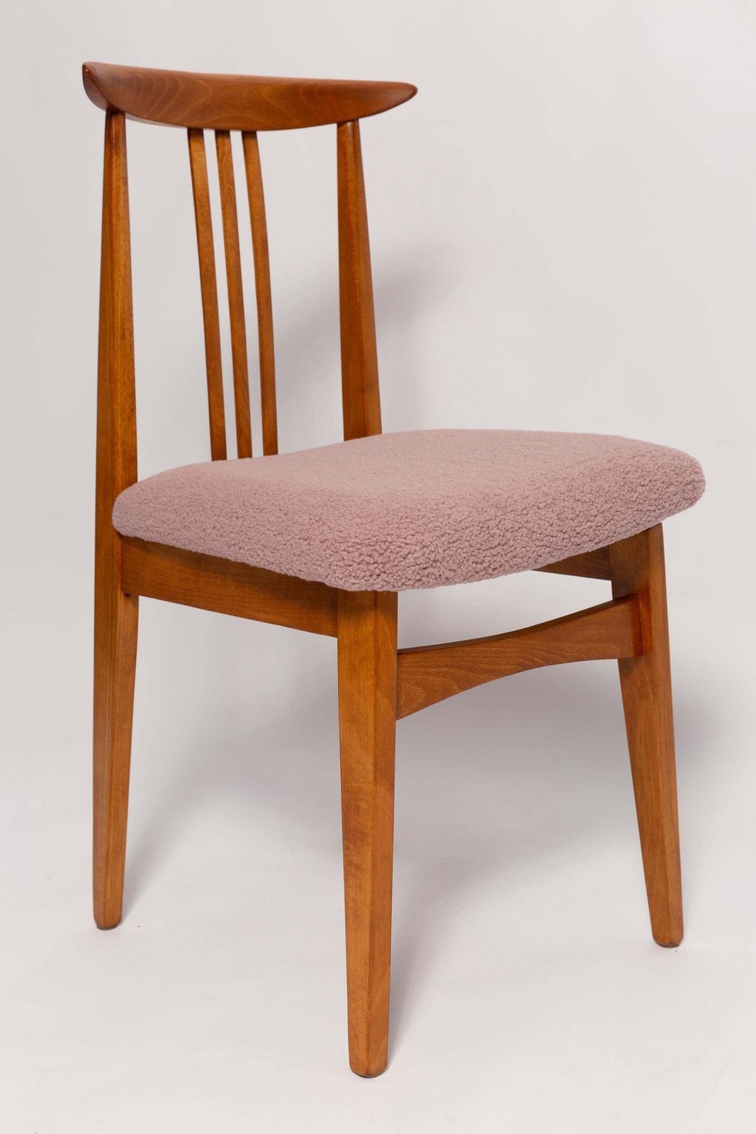 Mid Century Roze Boucle Fauteuil, M. Zielinski, Europa, Jaren 1960 photo furniture