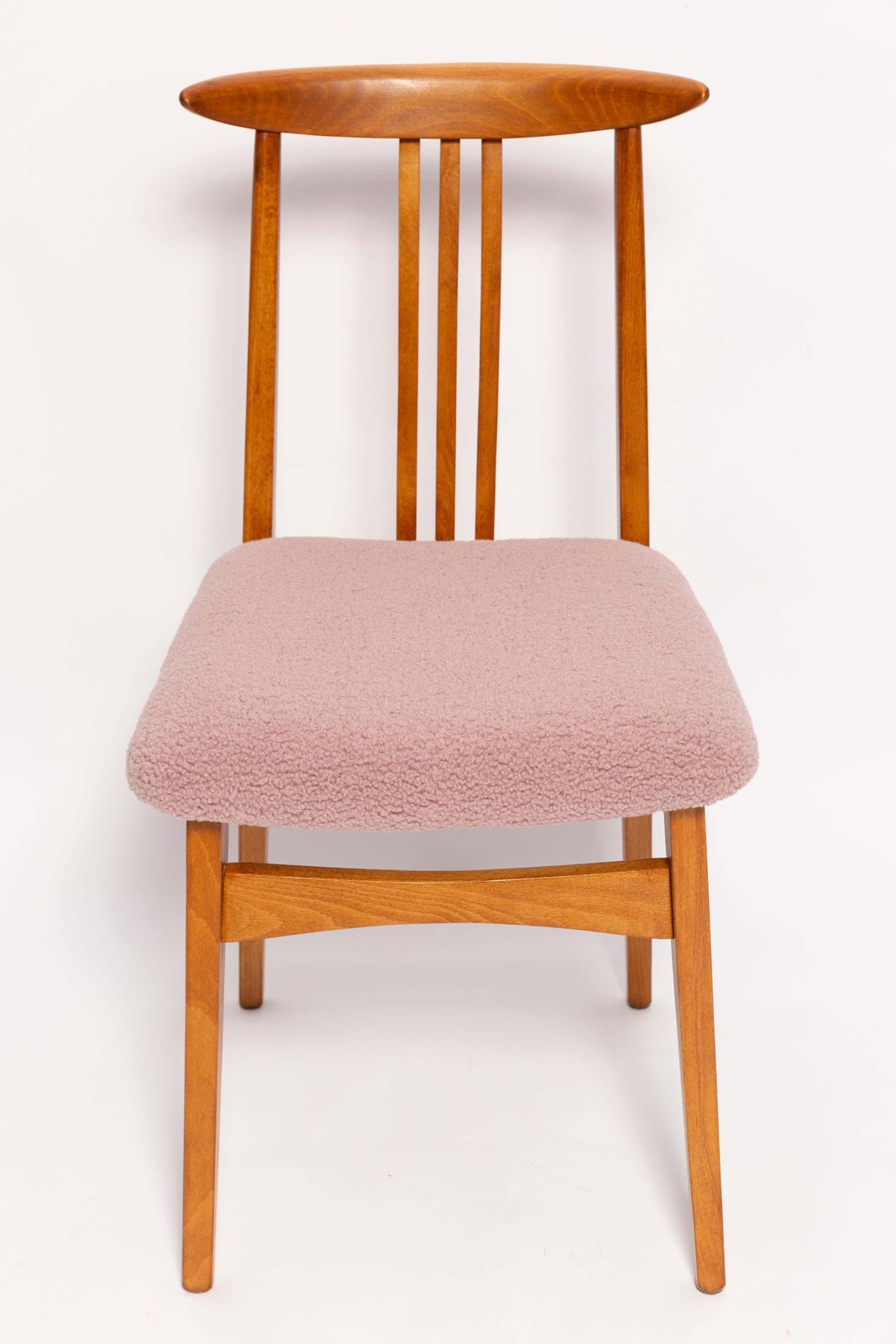 Mid Century Roze Boucle Fauteuil, M. Zielinski, Europa, Jaren 1960 photo Meubels