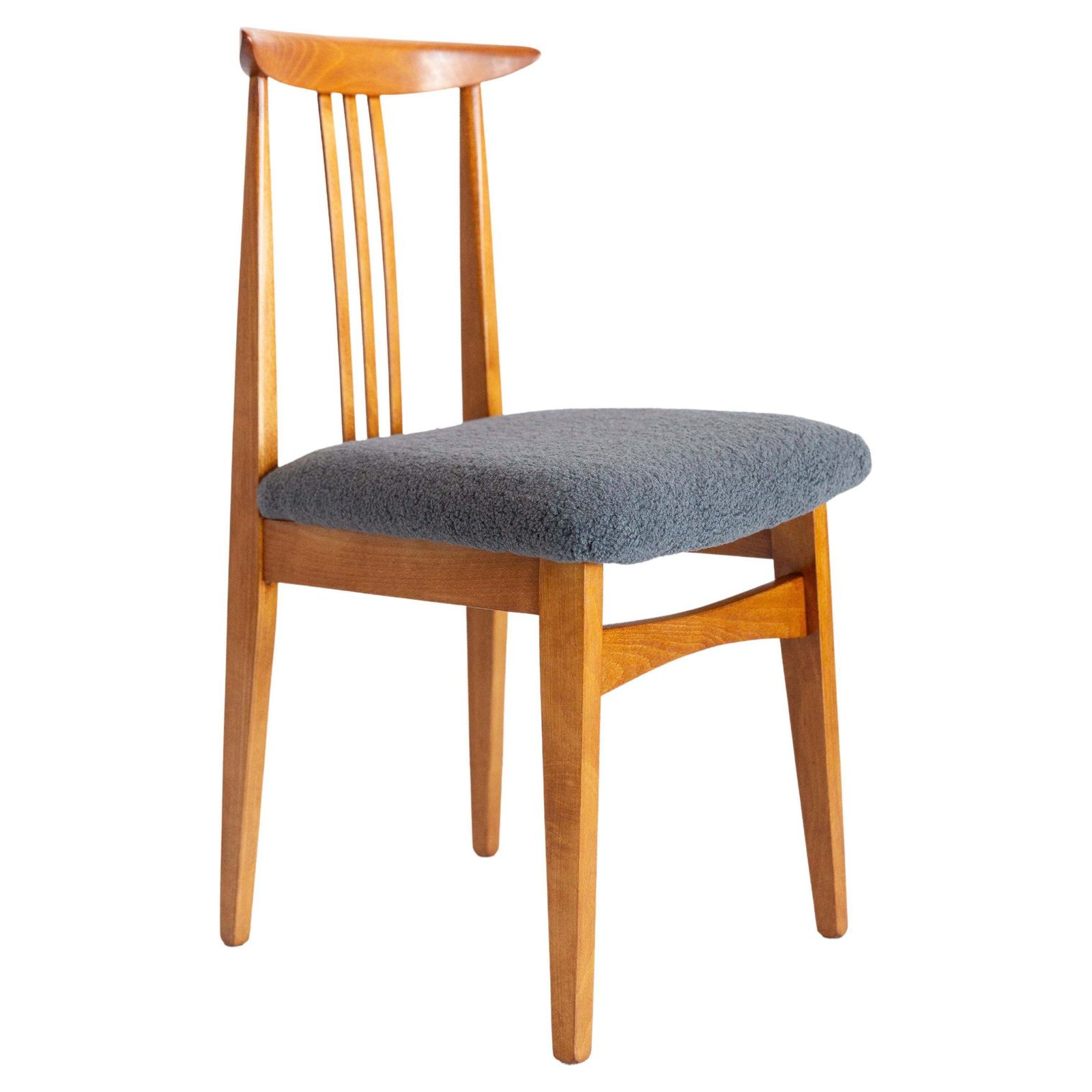 Mid Century Modern Grijze Bouclé Fauteuil, Ontworpen Door M. Zielinski, Europa, Jaren 1960