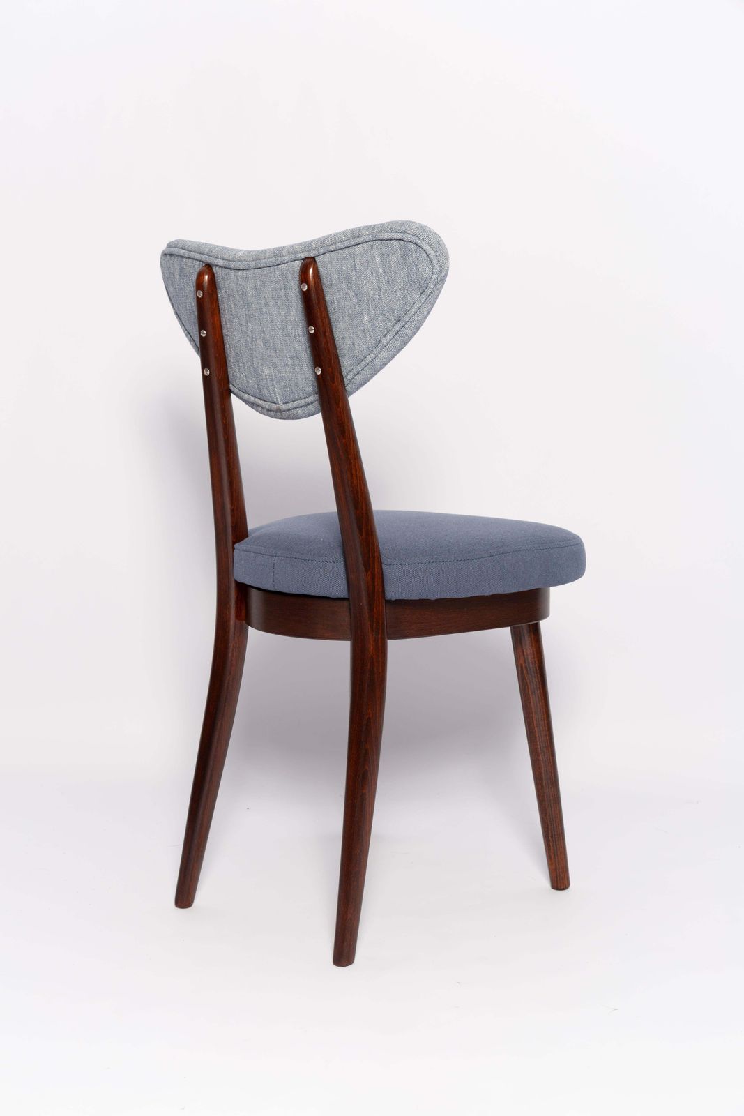 Mid Century Light And Medium Blue Denim Heart Chair, Europe, 1960s photo vintage