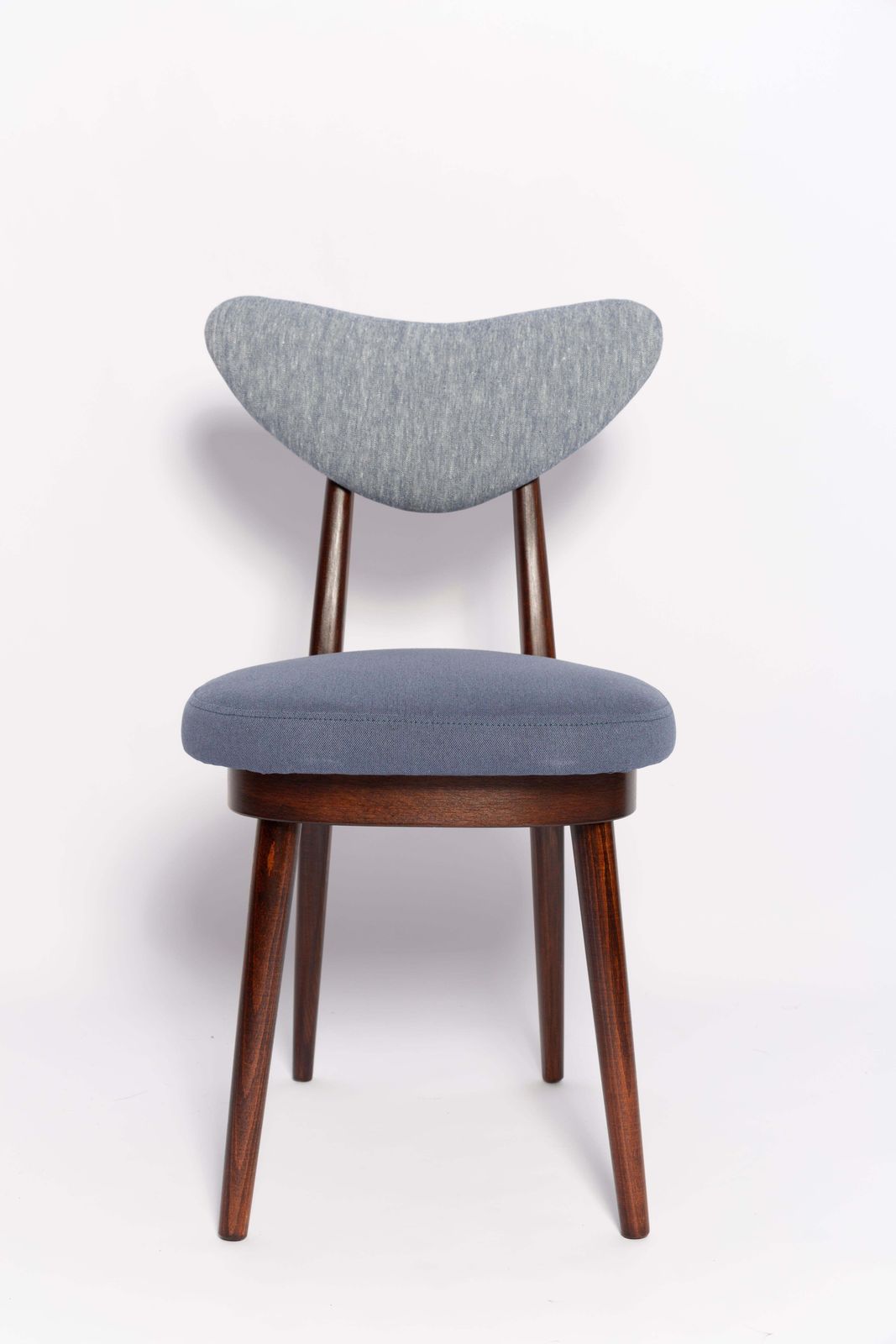 Furniture Mid Century Light And Medium Blue Denim Heart Chair, Europe, 1960s photo