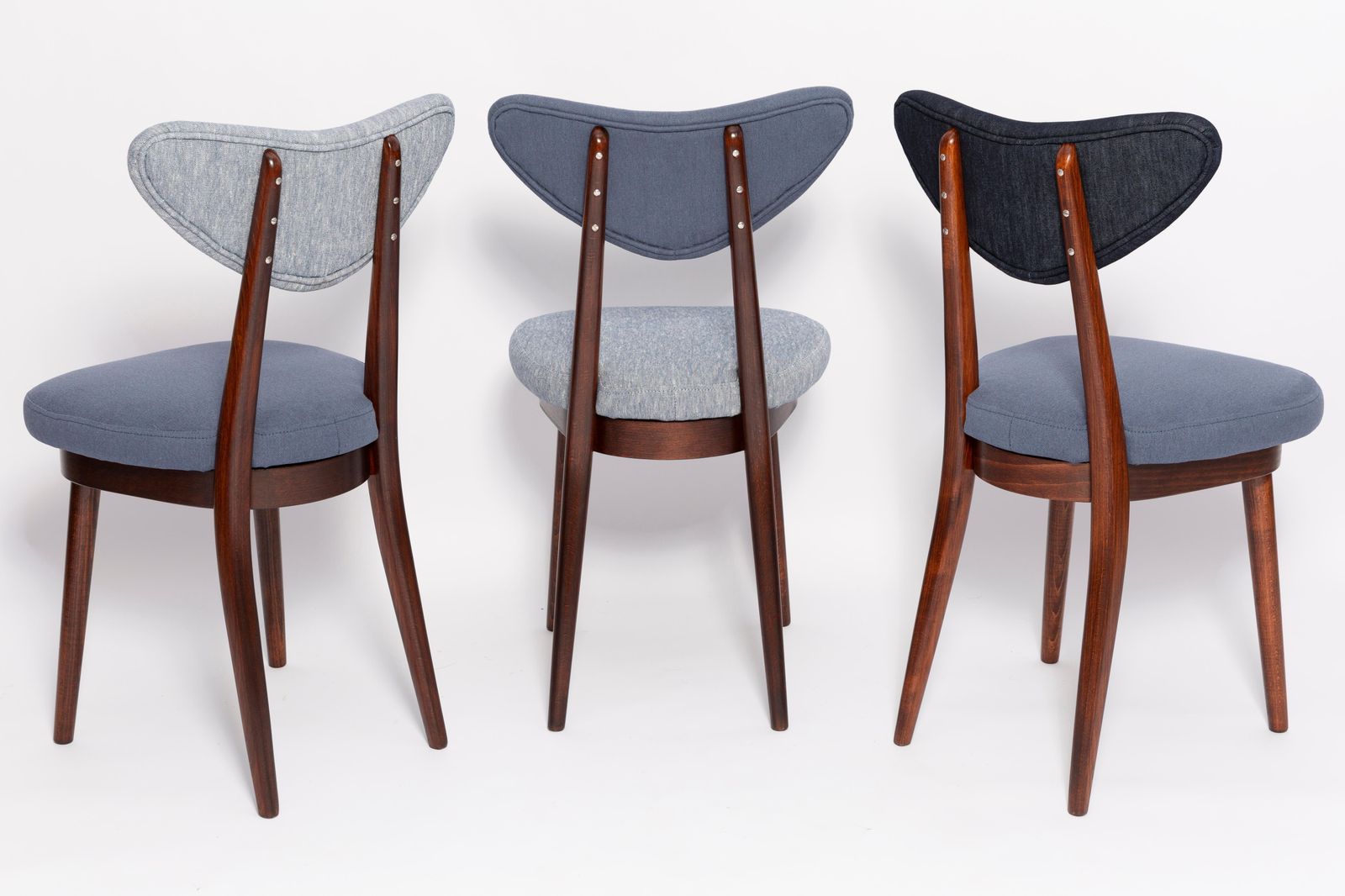 photo buy Mid Century Light And Medium Blue Denim Heart Chair, Europe, 1960s