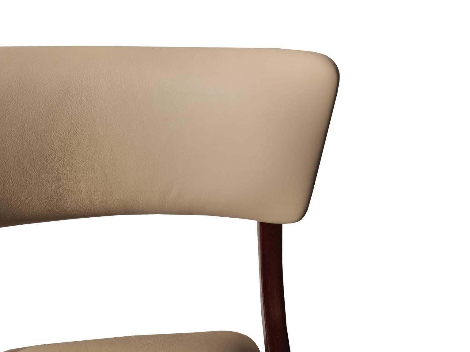 Mid Century Modern Bumerang Chair, Light Creme Leather, Poland, 1960s photo vinterior