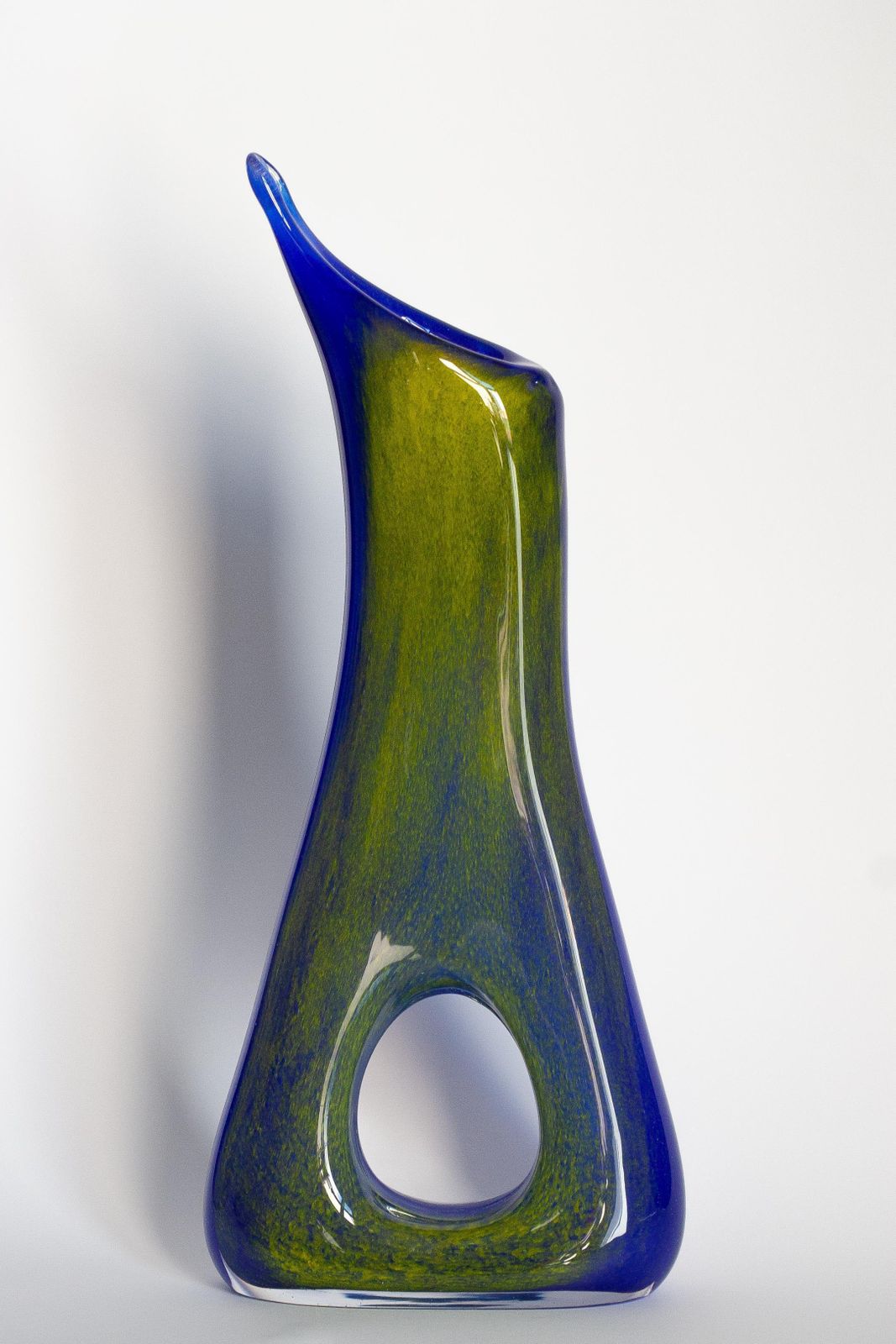 Mid Century Ultramarine Blue And Yellow Artistic Vase, Europe, 1960s photo furniture