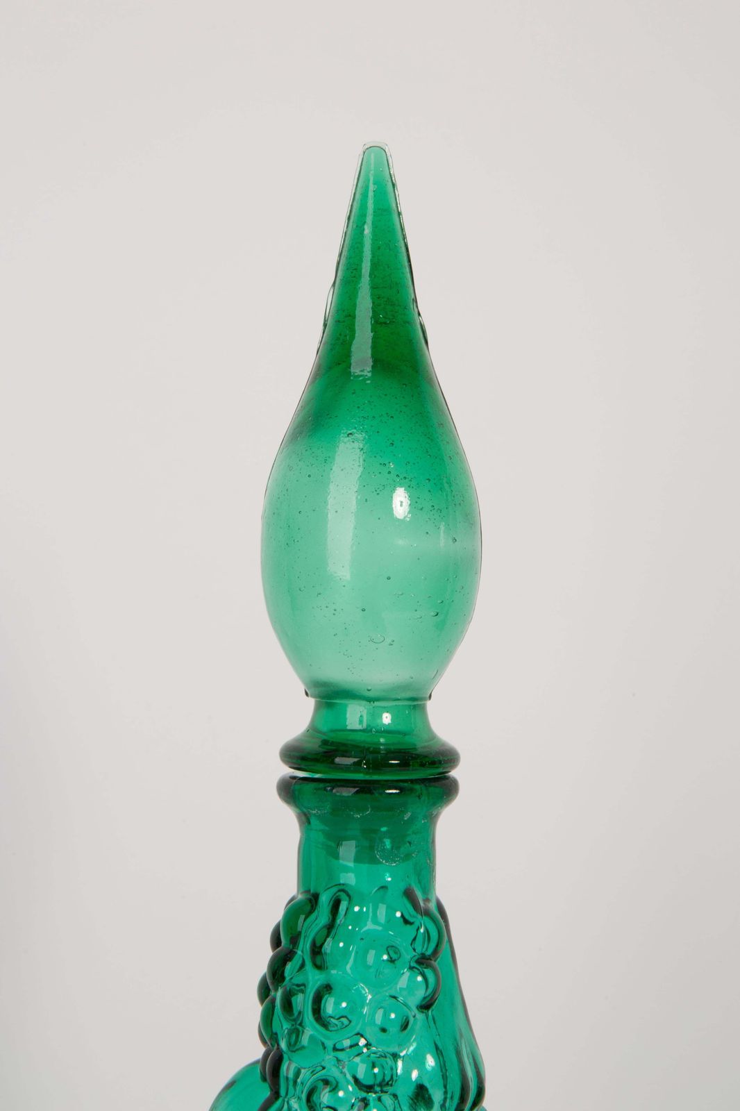Set Of Two Green Glass Genie Decanters With Stoppers, 20th Century, Italy, 1960s photo Home Decor