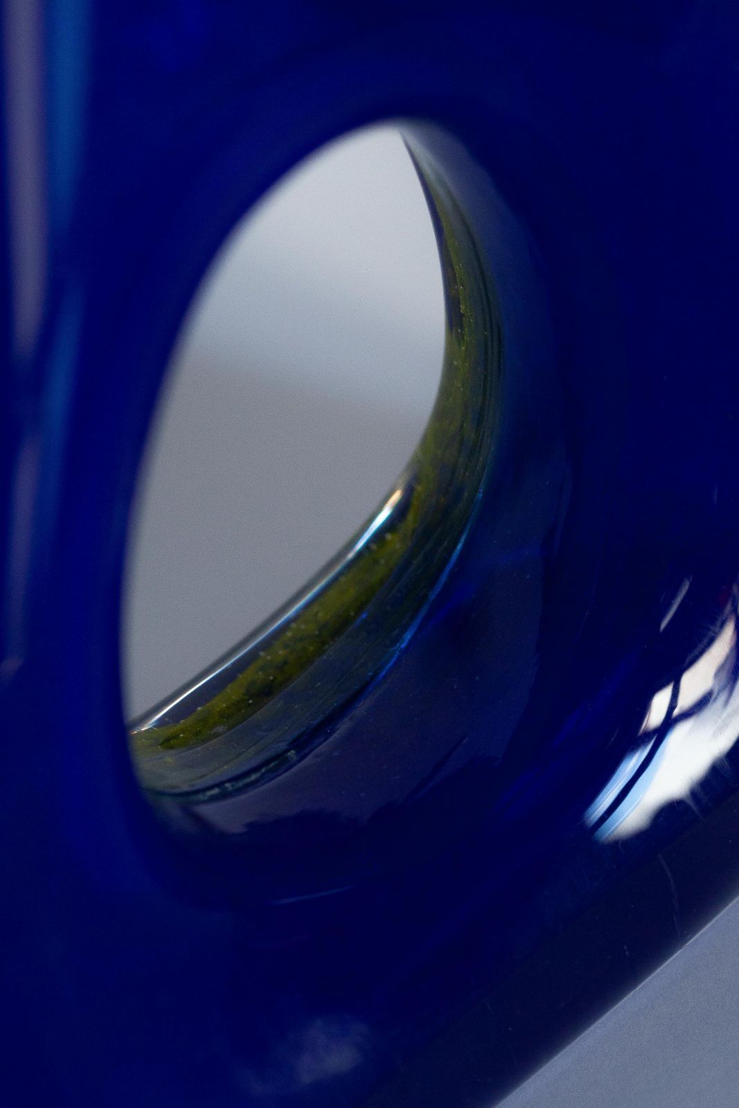 Home Decor Mid Century Ultramarine Blue And Yellow Artistic Vase, Europe, 1960s photo