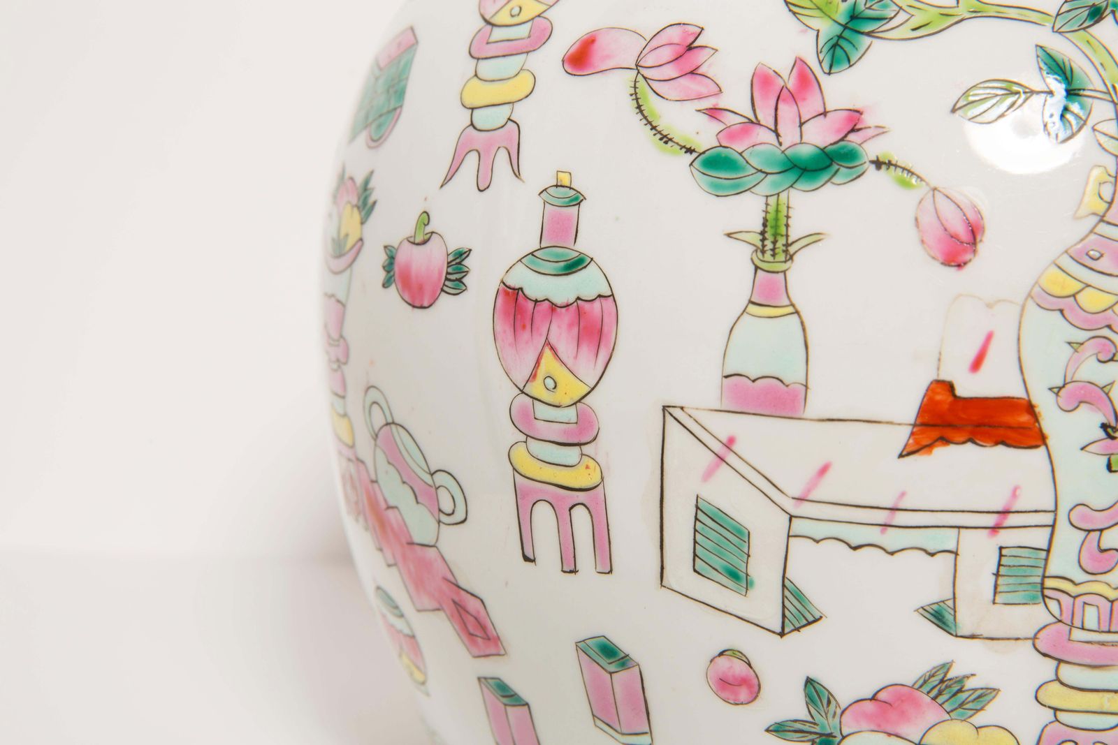 Ceramic Hand Painted Vase Candy Box, 20th Century, Europe, 1960s photo Home Decor
